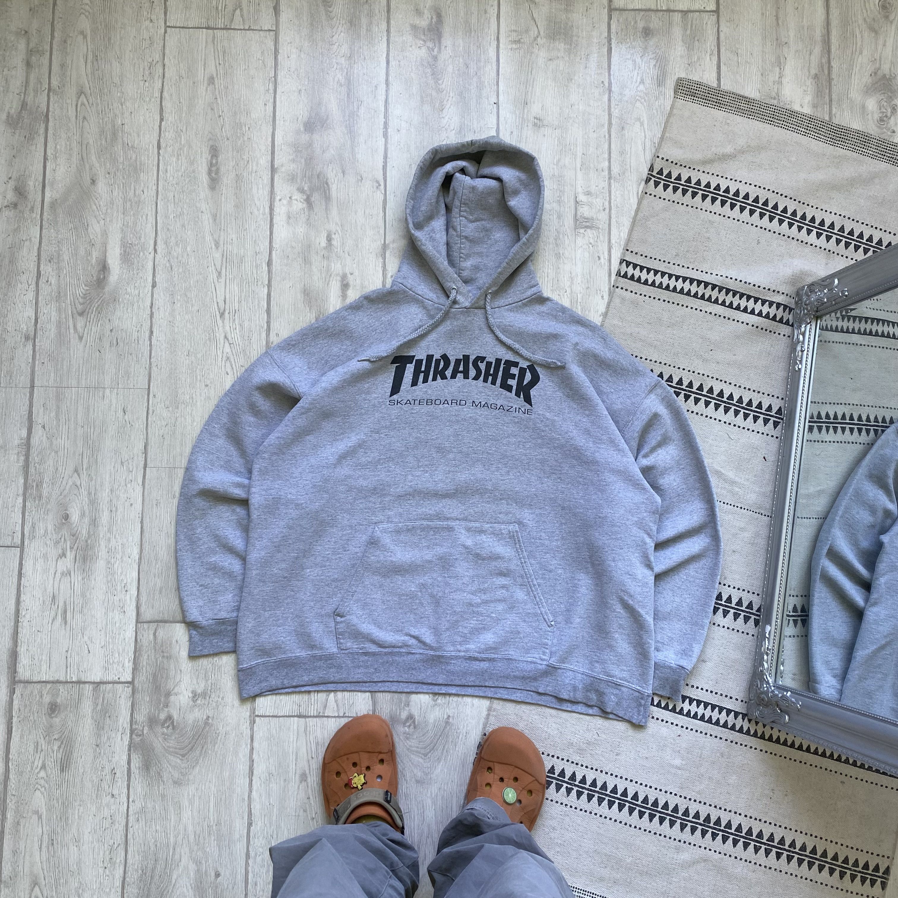 Thrasher 🛹 Vintage Thrasher boxy hoodie center logo Distressed Size US XL / EU 56 / 4 - 1 Thumbnail