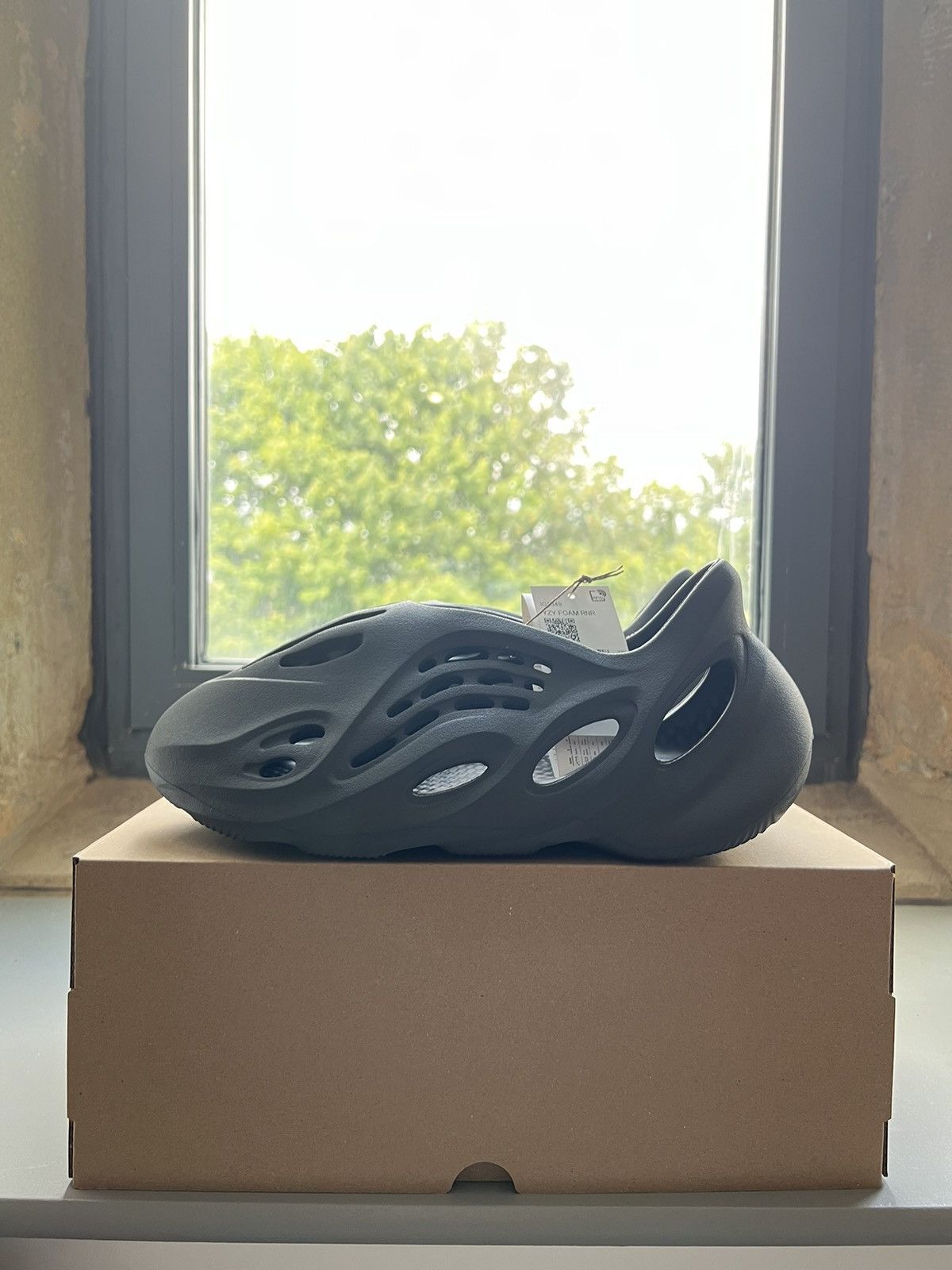 image of Adidas Yeezy Foam Rnr Shoes in Carbon, Men's (Size 8)