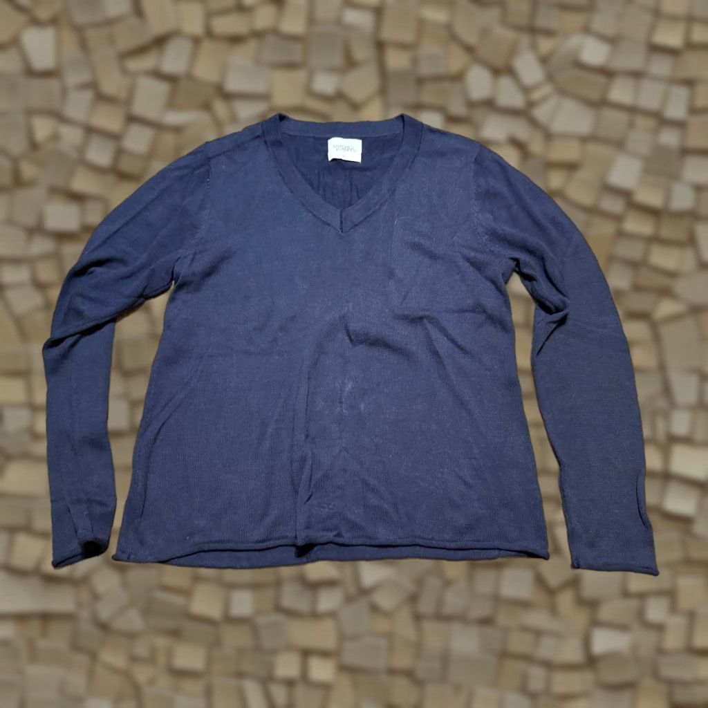 Vintage Stitches + Stripes Shirt Womens Medium Blue Long Sleeve V-Neck Casual Shirt Size M / US 6-8 / IT 42-44 - 1 Thumbnail