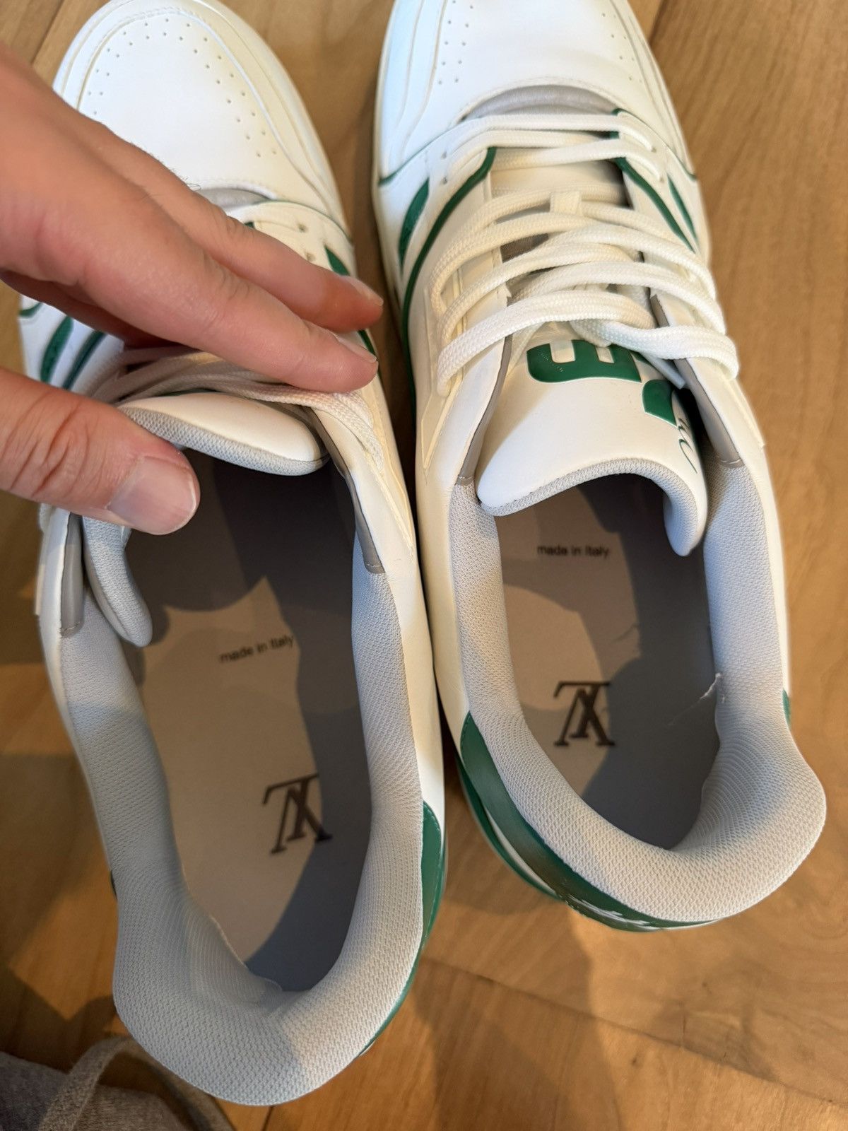 Louis Vuitton Louis Vuitton Trainer #54 Signature White Green Size US 13 / EU 46 - 5 Thumbnail