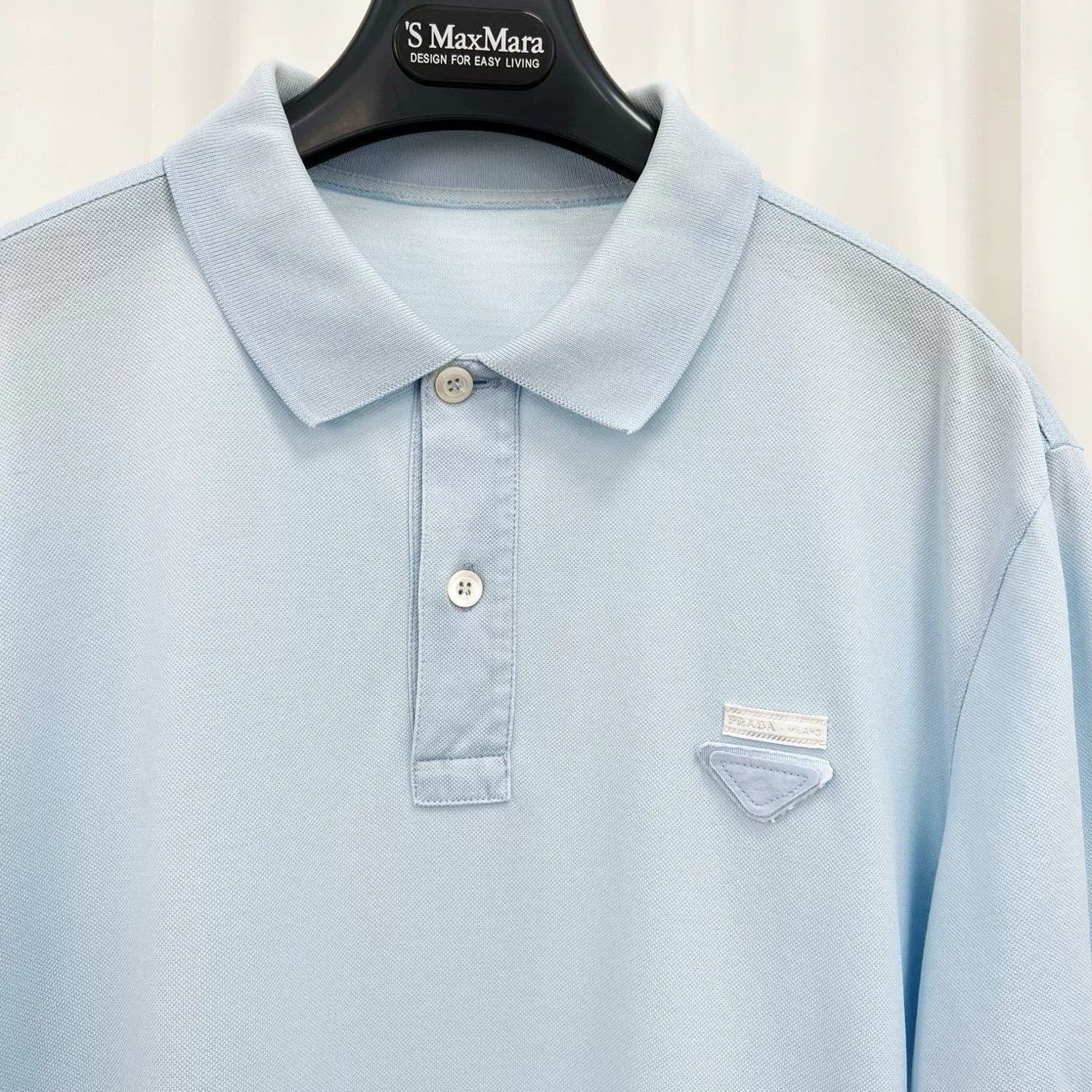 Prada Prada Haze Blue Triangle Logo Polo Tee Size US L / EU 52-54 / 3 - 3 Thumbnail