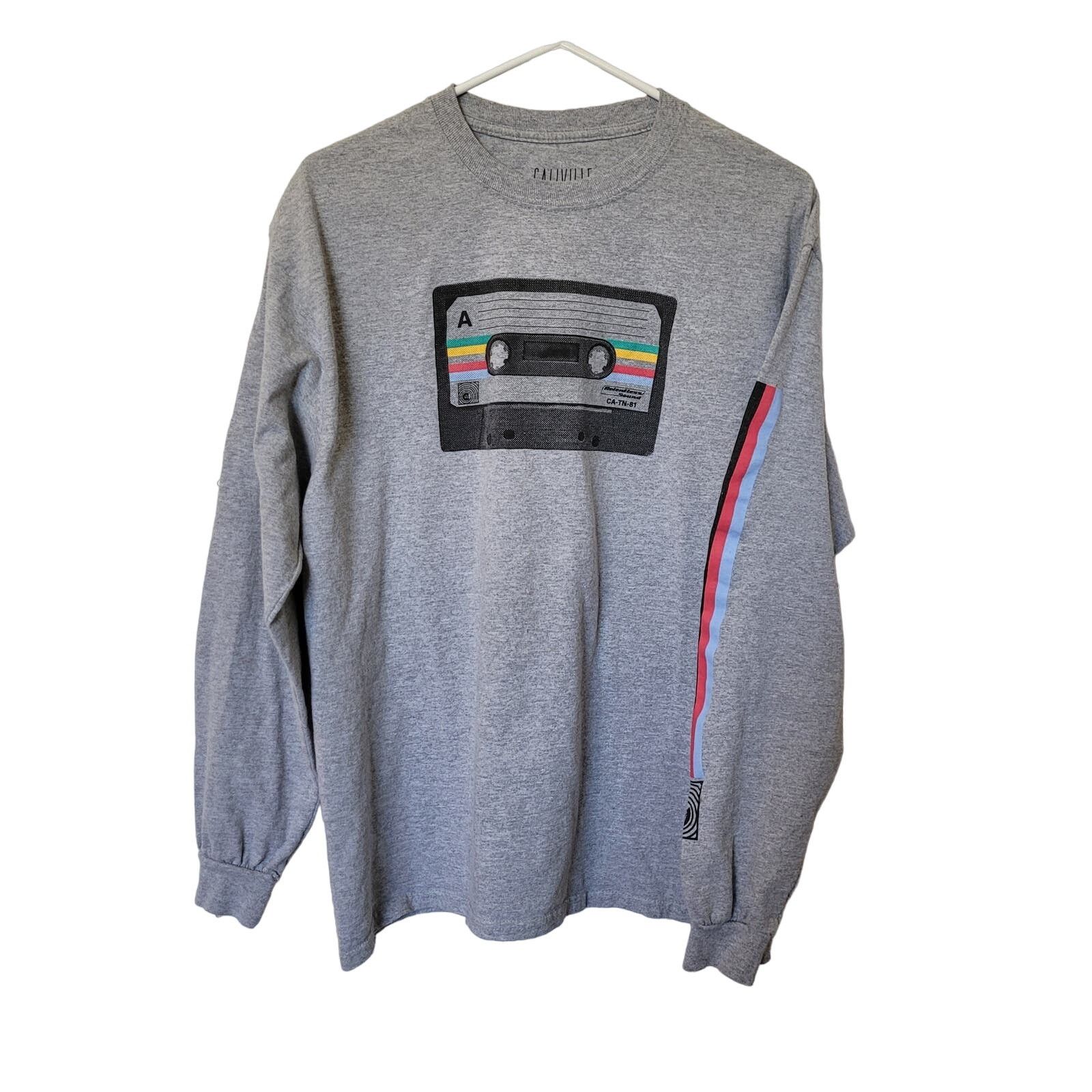 Vintage Retro Caliville Men's Tee Shirt XL Mix Tape Cassette Striped Size US L / EU 52-54 / 3 - 1 Thumbnail