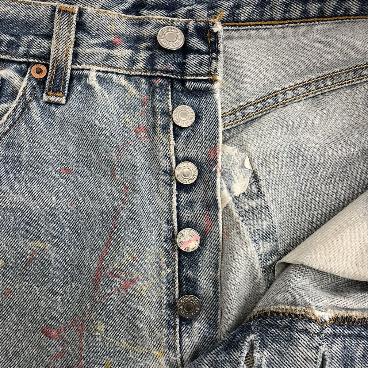 Levi's × Levi's Vintage Clothing Vintage 90s Levis 501XX Paint Splattered Jeans Size US 31 - 13 Thumbnail