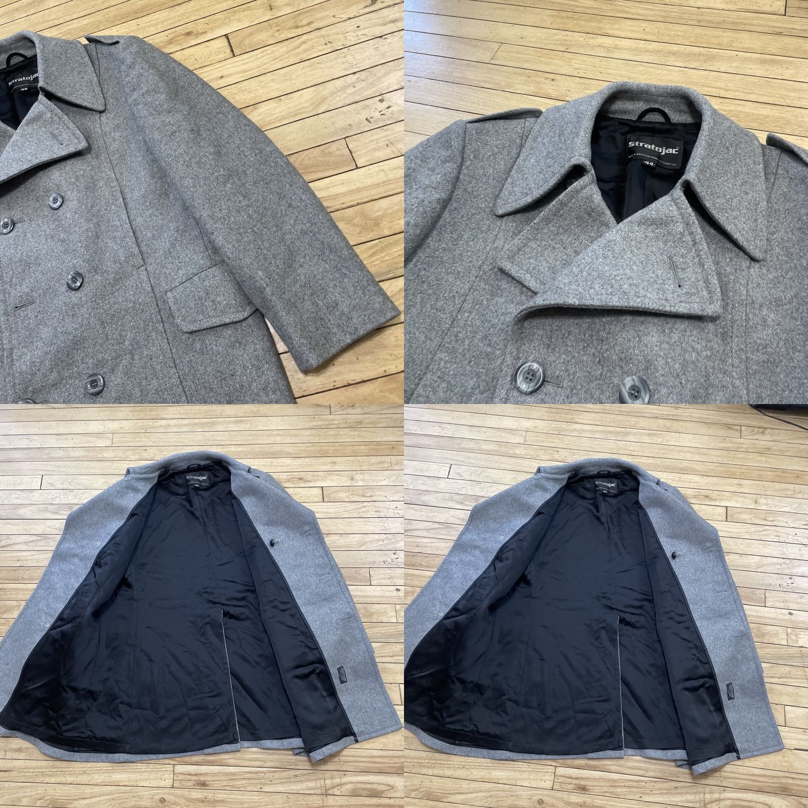 Doublet VINTAGE Stratojac Jacket Coat Gray 44 Double Breasted Wool Overcoat Heavyweight Mens 44R Epaulets Peak Lapel Vintage Overcoat Size US S / EU 44-46 / 1 - 11 Thumbnail