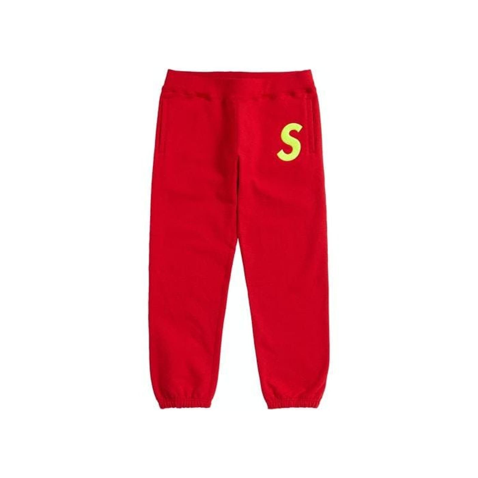 Image of Supreme S Logo Sweatpants (Fw19) Red, Men's (Size 36)