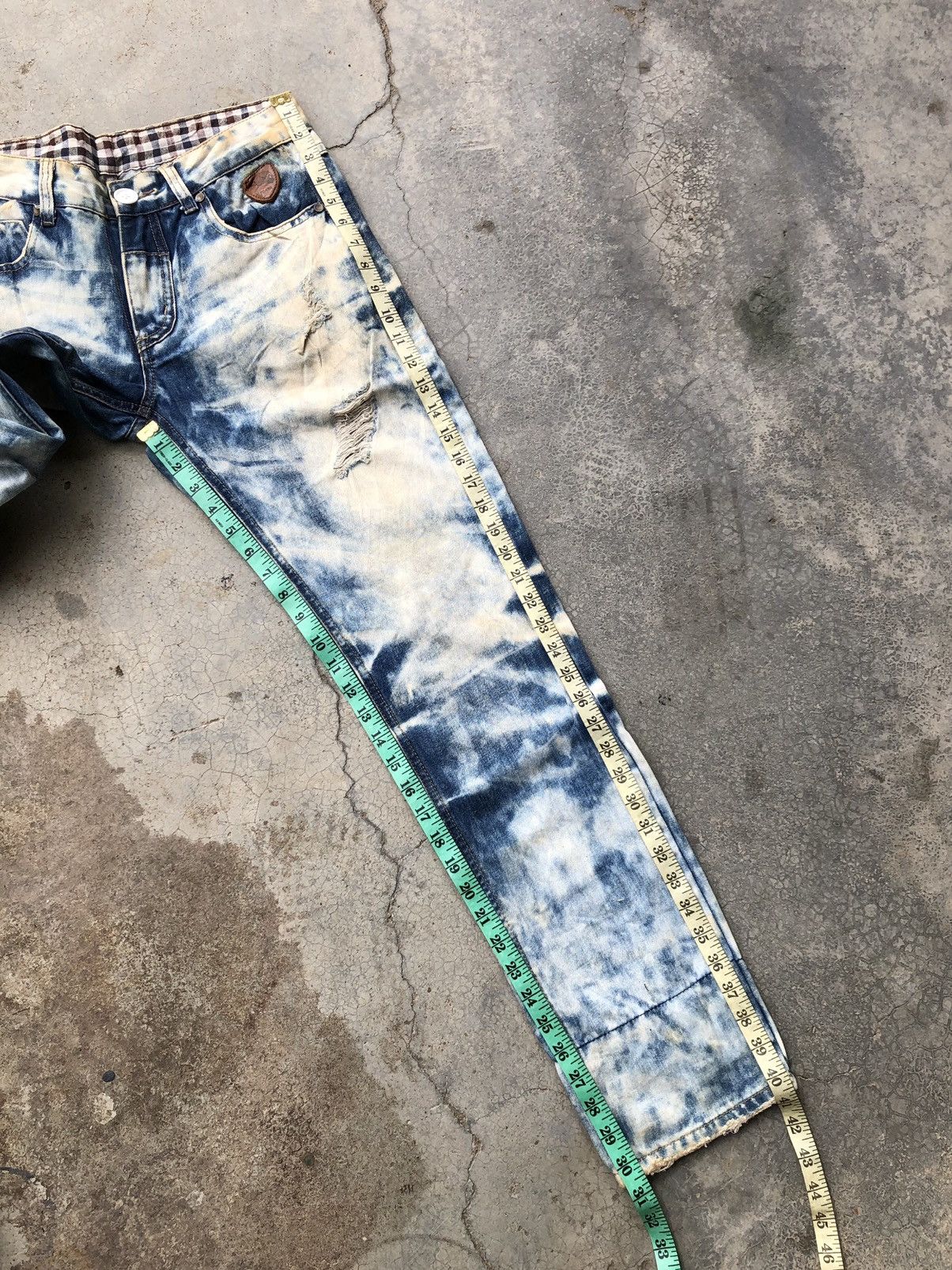 Japanese Brand BLEACHED⚡️⚡️TAKESHY KUROSAWA DISTRESSED DENIM Size US 31 - 12 Thumbnail