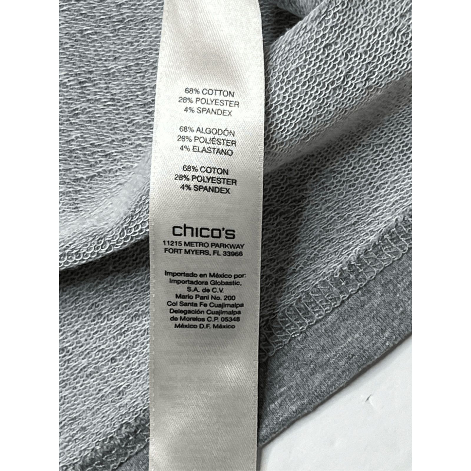 Chicos Weekends + Chico's French Terry Gray Sweatshirt 1=M=8/10 Size M / US 6-8 / IT 42-44 - 10 Thumbnail