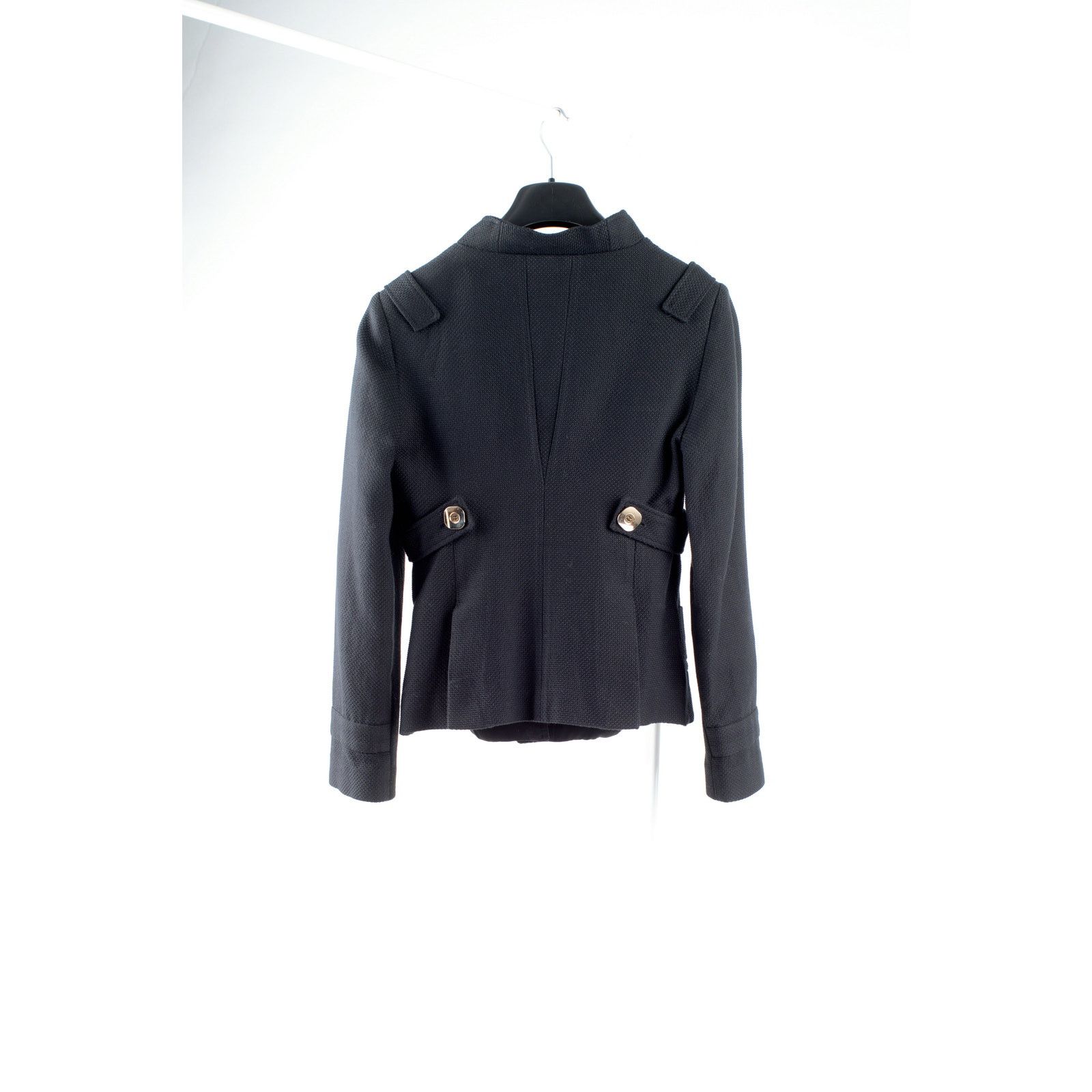 Other Requiem Silk Lined Cotton Blend Black Elegant Jacket Size S / US 4 / IT 40 - 10 Thumbnail