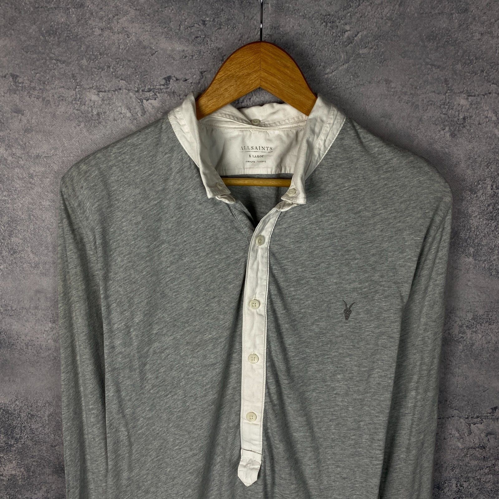 Allsaints Allsaints Polo Longsleeve Men's Size XL Gray ` Size US XL / EU 56 / 4 - 2 Thumbnail