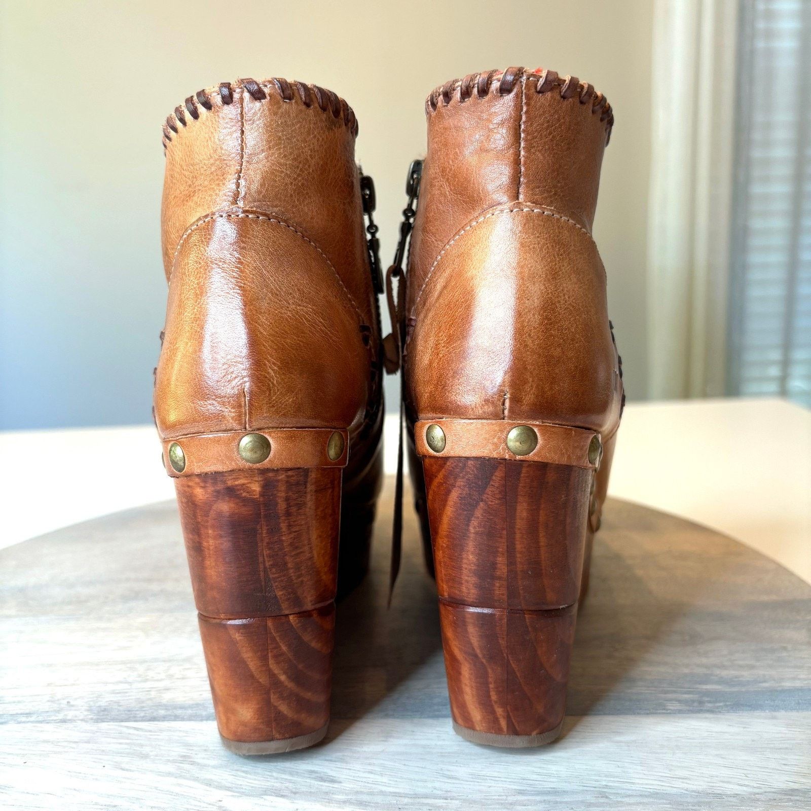 Bed Stu Bed Stu Marina Rustic Leather Wood Wedge Boot Bootie US 7 Size US 7 / IT 37 - 5 Thumbnail