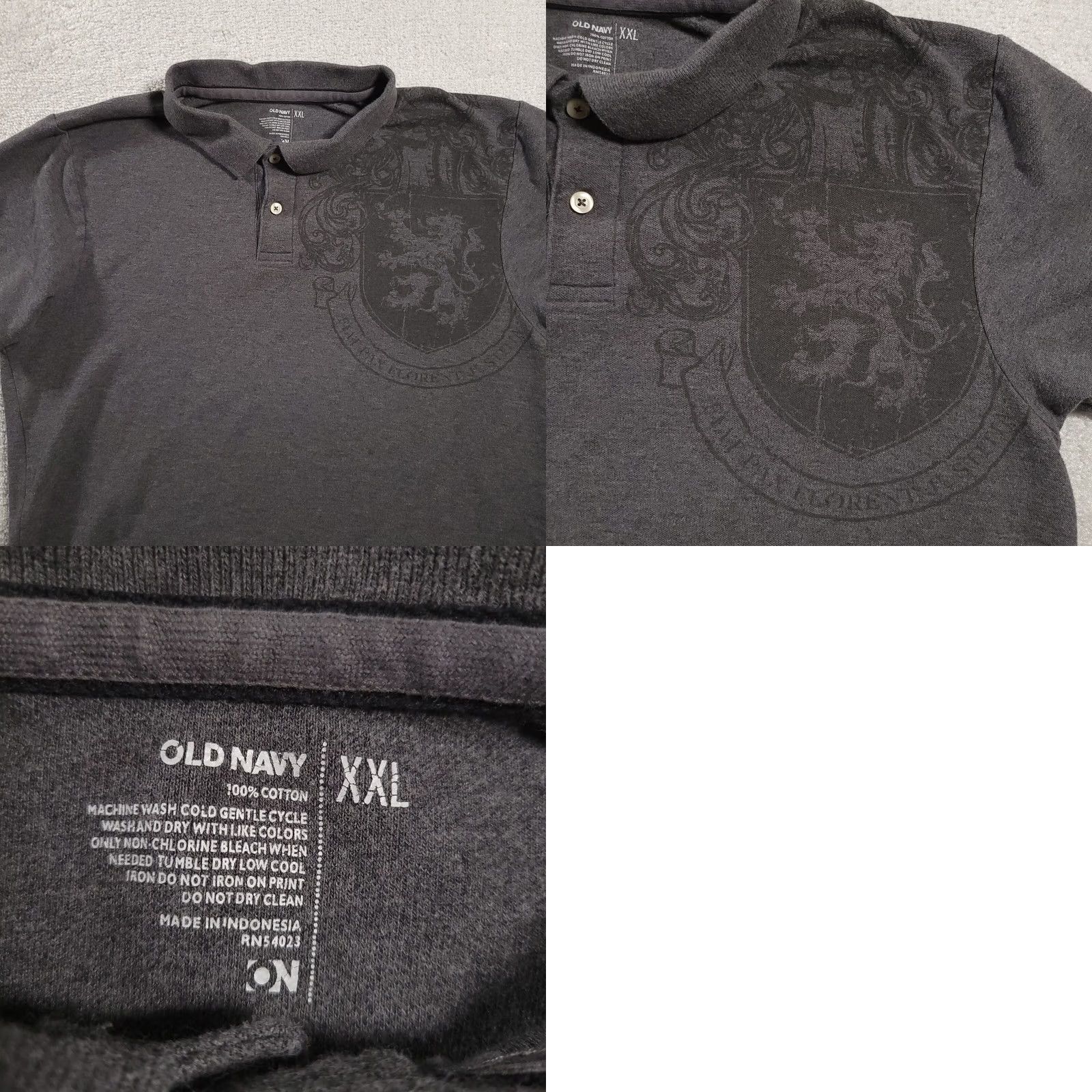 Old Navy Old Navy Polo Shirt Adult 2XL Gray Short Sleeve Casual Rugby Crest Mens Size US XXL / EU 58 / 5 - 8 Thumbnail