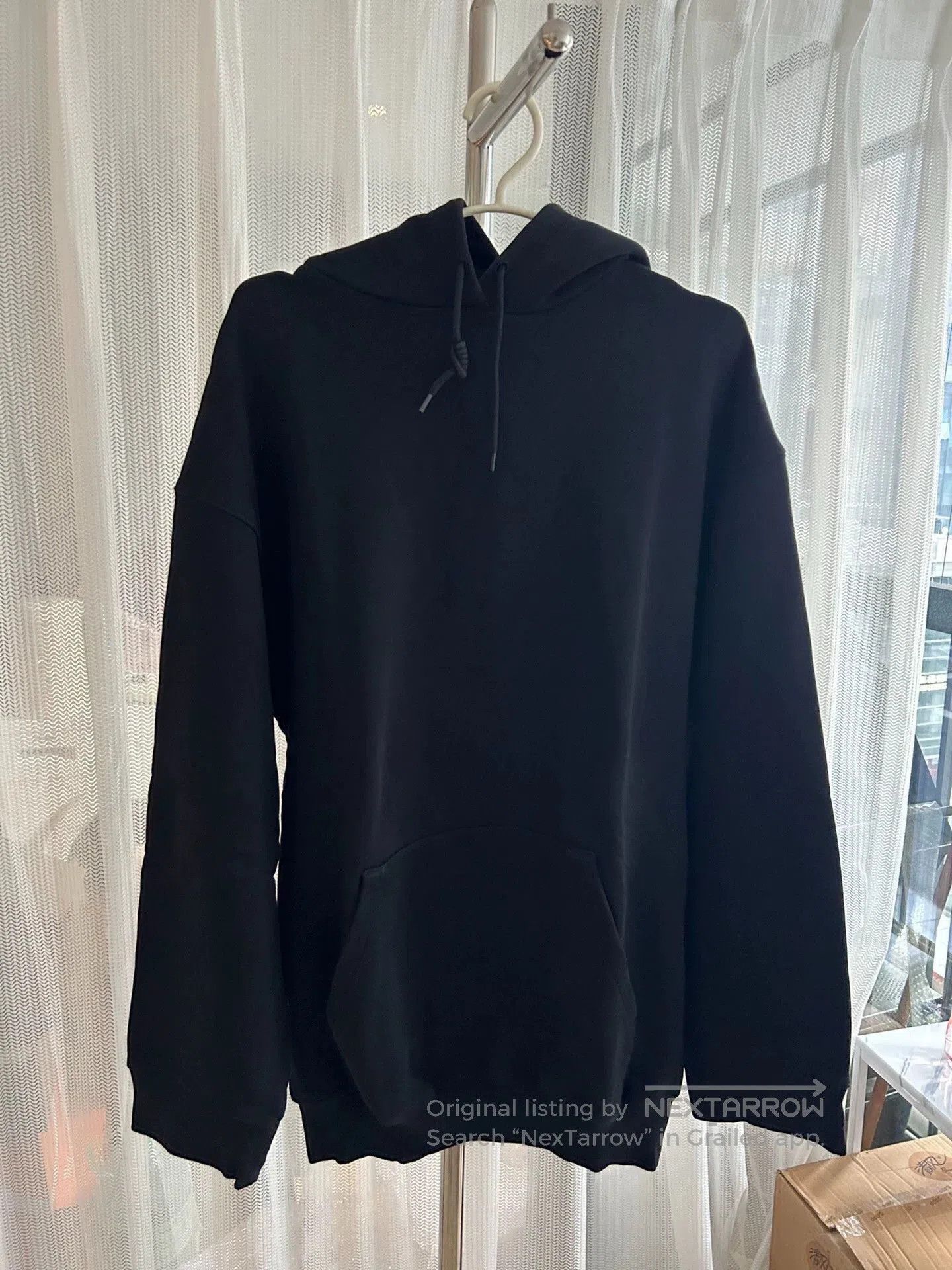 Balenciaga Black Oversized Hoodie with Drawstring. Size US XS / EU 42 / 0 - 1 Thumbnail