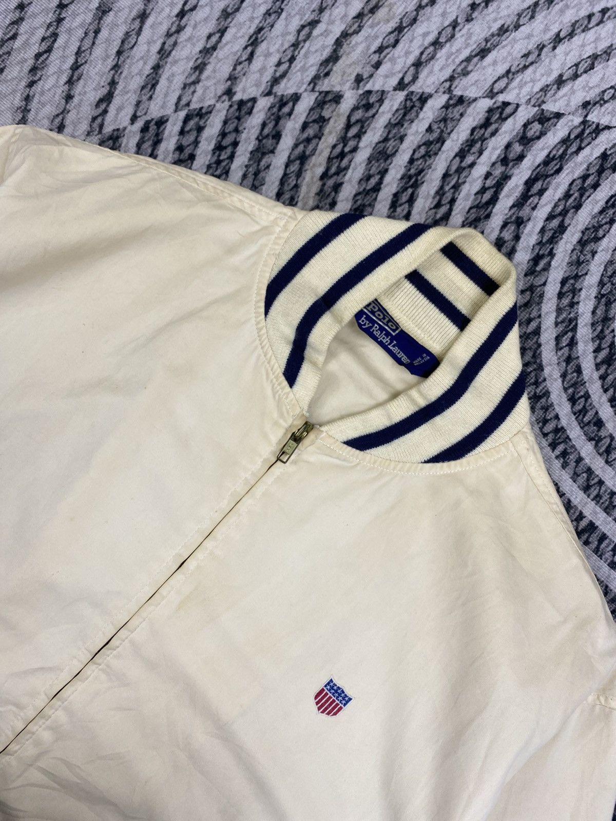 Polo Ralph Lauren Vtg Polo Ralph Lauren Flag Embroidered Varsity Style Jacket Size US L / EU 52-54 / 3 - 9 Thumbnail
