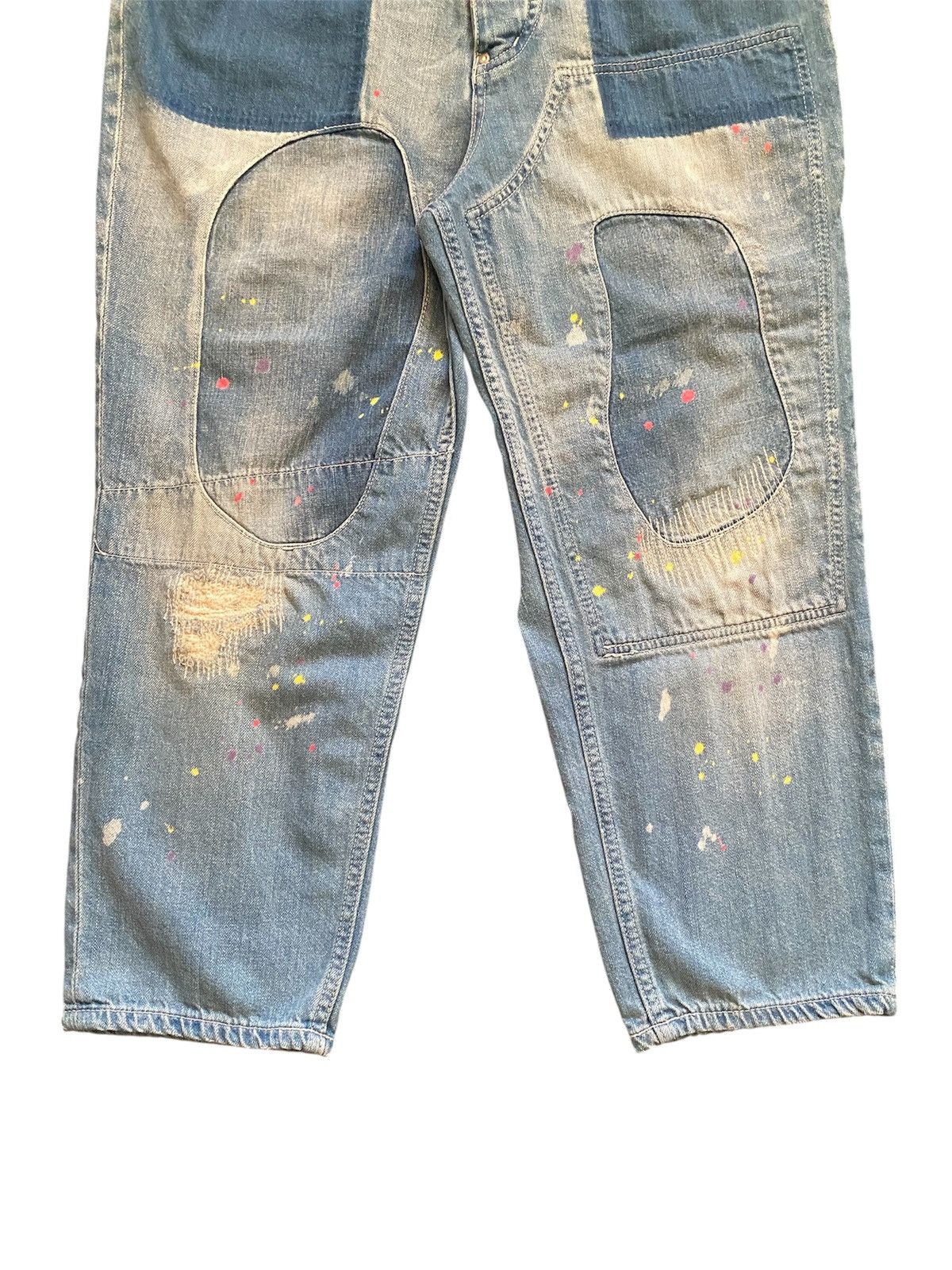 Kapital Iroquois Japanese Brand Patchwork Painter Cropped Denim Size US 32 / EU 48 - 3 Thumbnail