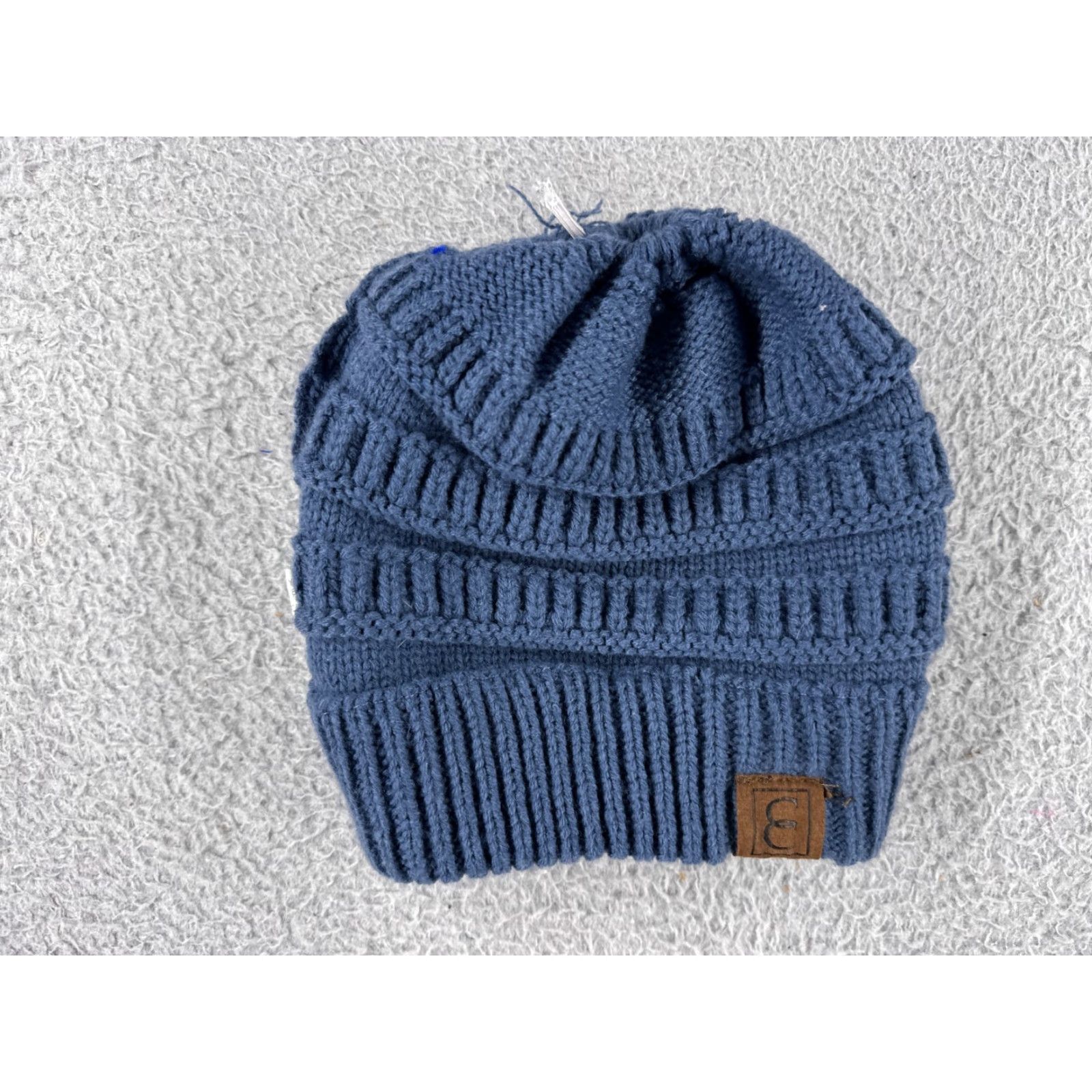 Vintage CC Beanie Womens One Size Blue Acrylic Solid Ski Embroidered Logo Adjustable Lined Size ONE SIZE - 5 Thumbnail