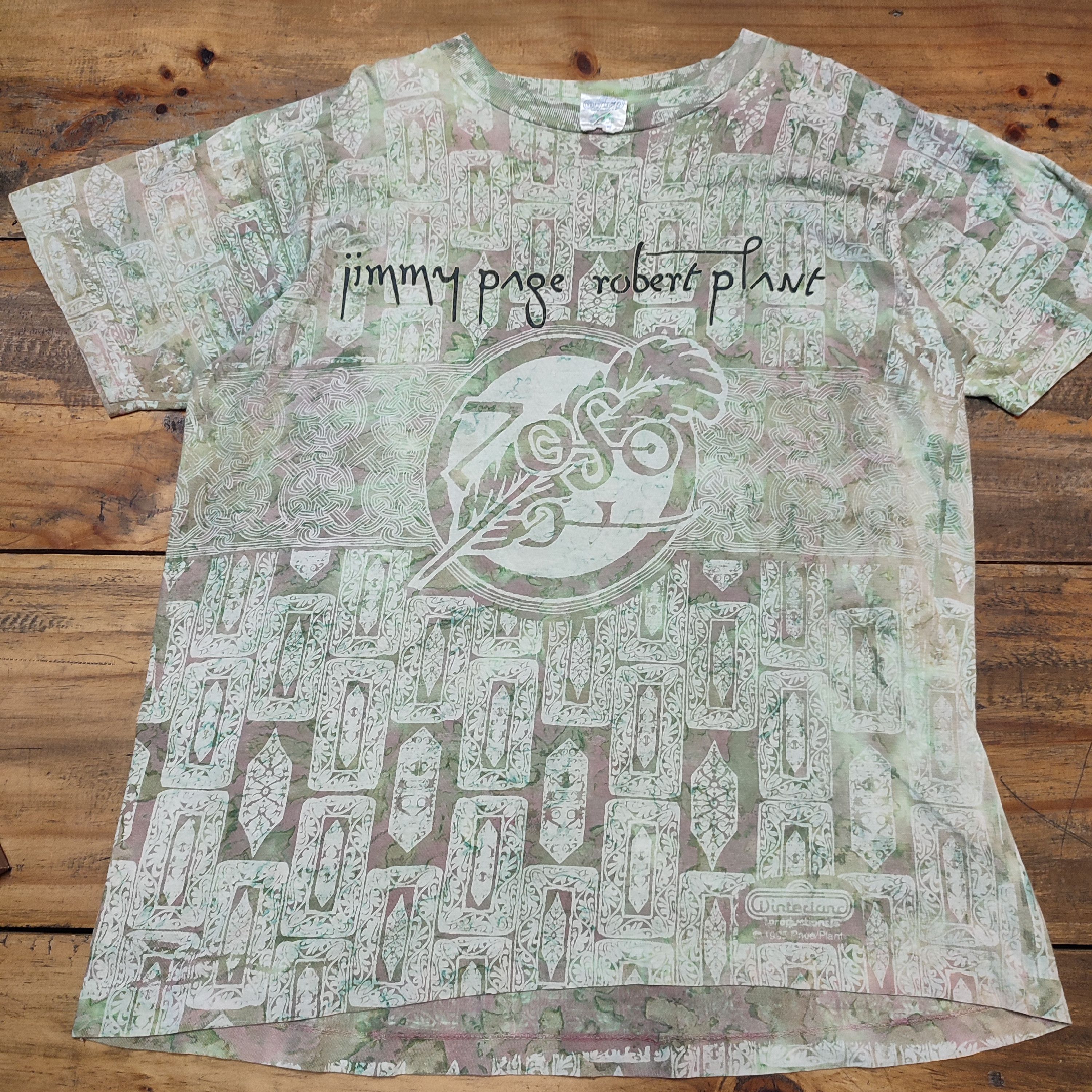 Band Tees × Led Zeppelin × Vintage Vintage 1995 Jimmy Page Robert Plant Zoso T-Shirt Size US L / EU 52-54 / 3 - 2 Thumbnail