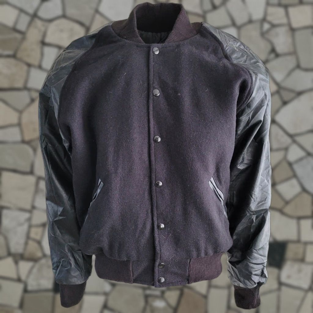 Vintage Ma National Champions Varsity Wool Jacket - Shirt - Adult L - Made In USA - Black - USA - 90s - Mens Size US L / EU 52-54 / 3 - 1 Thumbnail