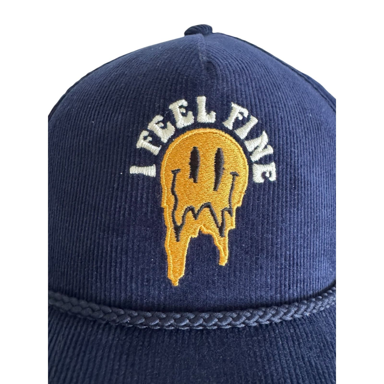 The Unbranded Brand Field Grade Navy Corduroy Trucker Hat Cap Smiley SnapBack Size ONE SIZE - 7 Thumbnail