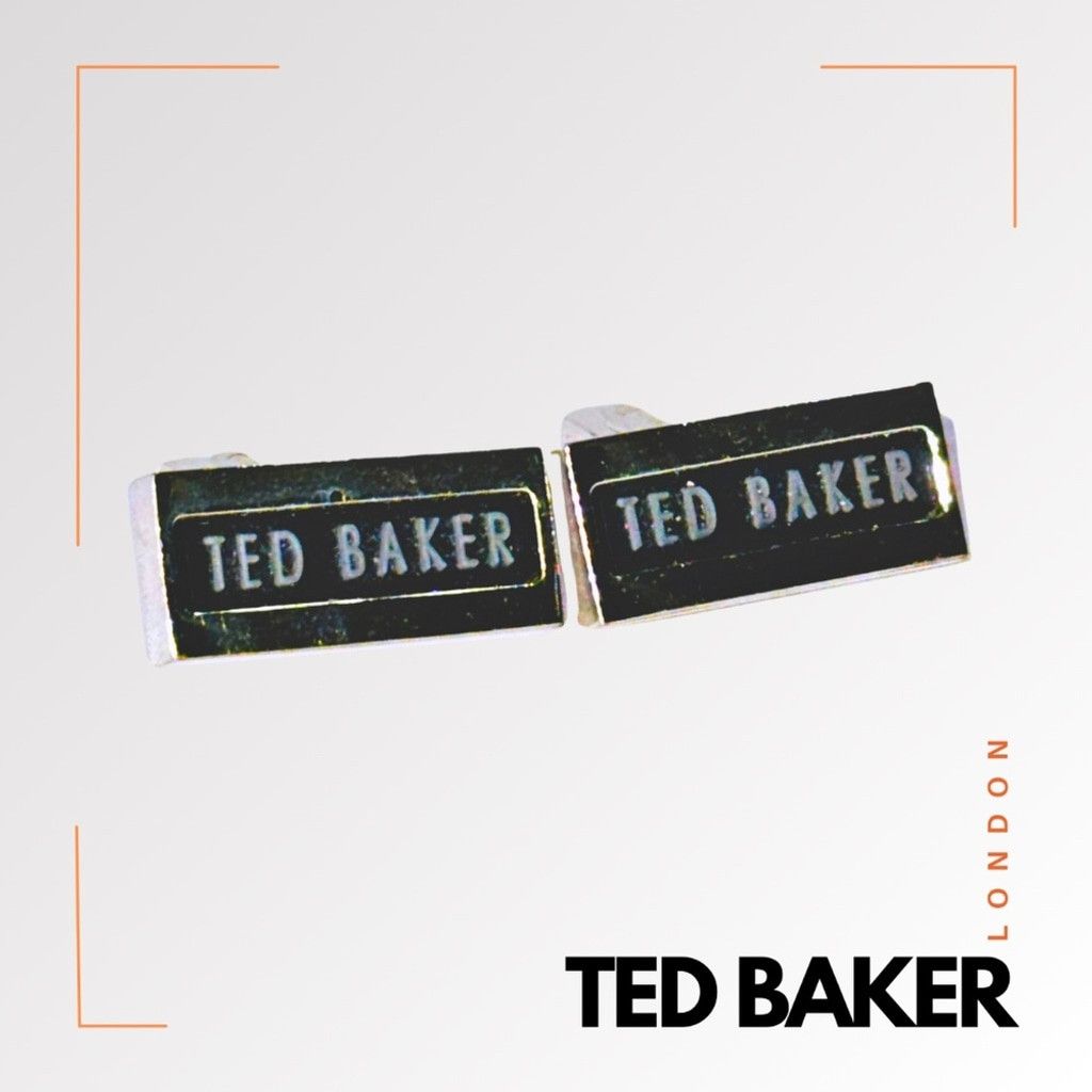 Ted Baker TED BAKER Men's Silver & Black Logo Cufflinks Size ONE SIZE - 2 Thumbnail