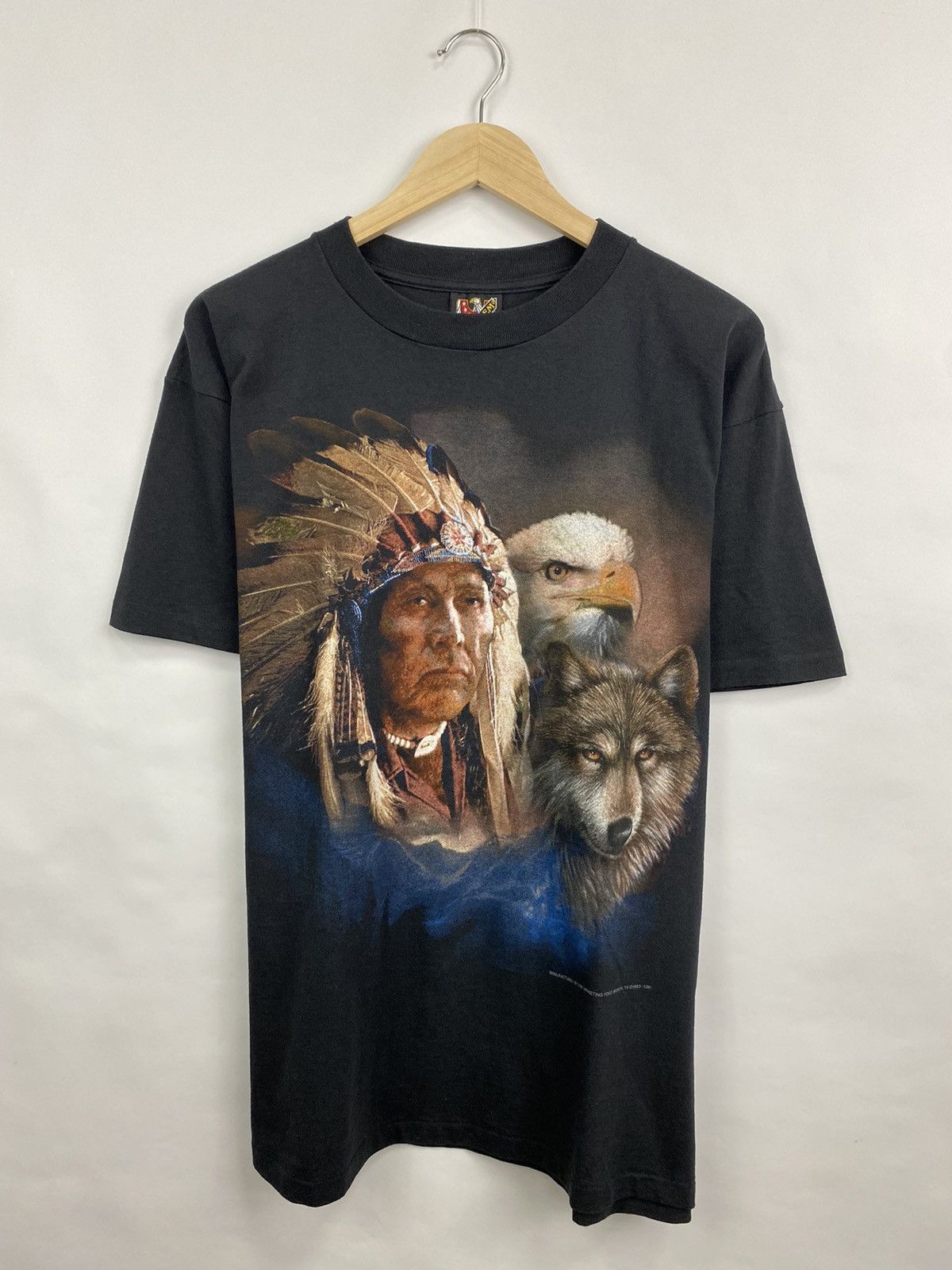 Native 🇺🇸 Vintage 1993 3D Emblem Navajo Indian people t-shirt Size US XL / EU 56 / 4 - 2 Thumbnail