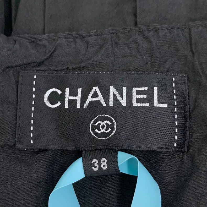 Chanel Chanel Black logo logo silk casual pleated skirt short ski Size 25" / US 0 / IT 36 - 6 Thumbnail