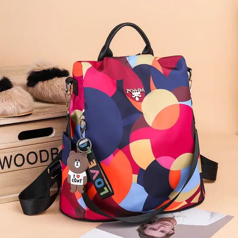 Vintage Multifunctional Anti-theft Backpacks Oxford Shoulder Bags Size ONE SIZE - 1 Thumbnail