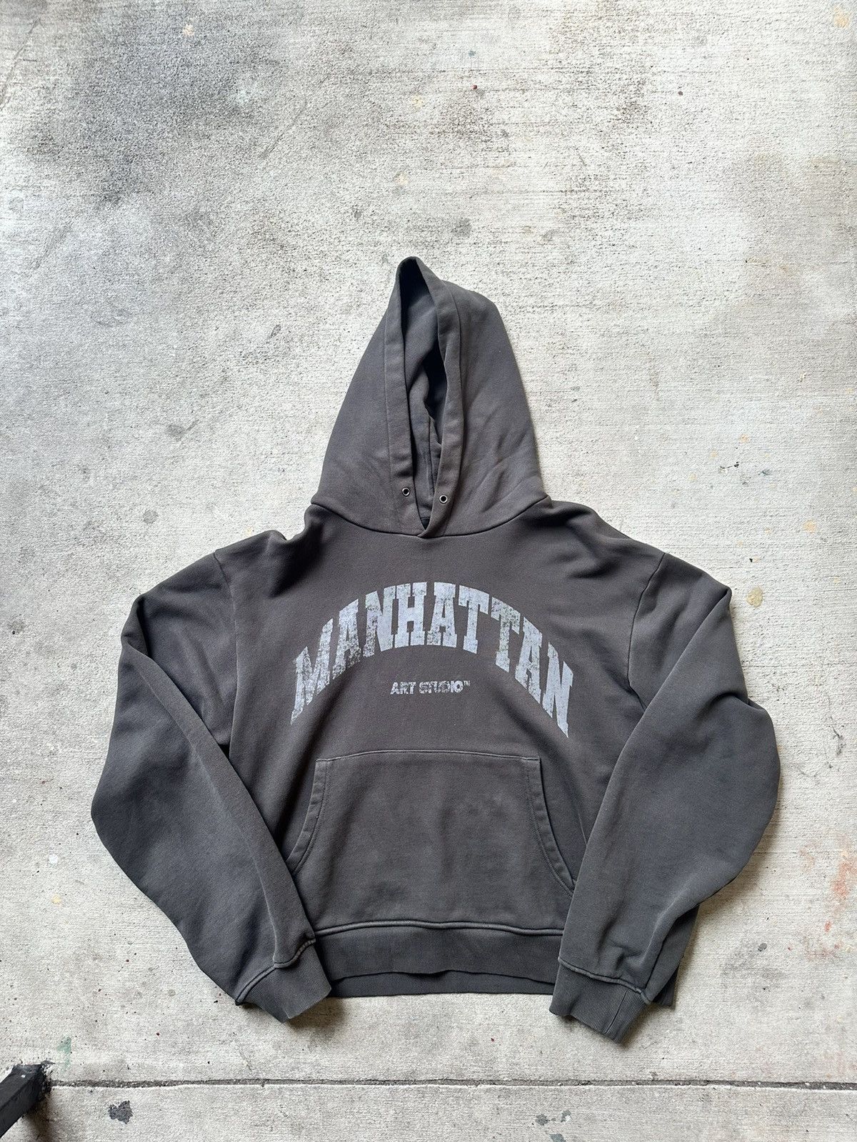 Oree New York Oree NYC Pigment Dyed Cropped Logo Hoodie | Grailed