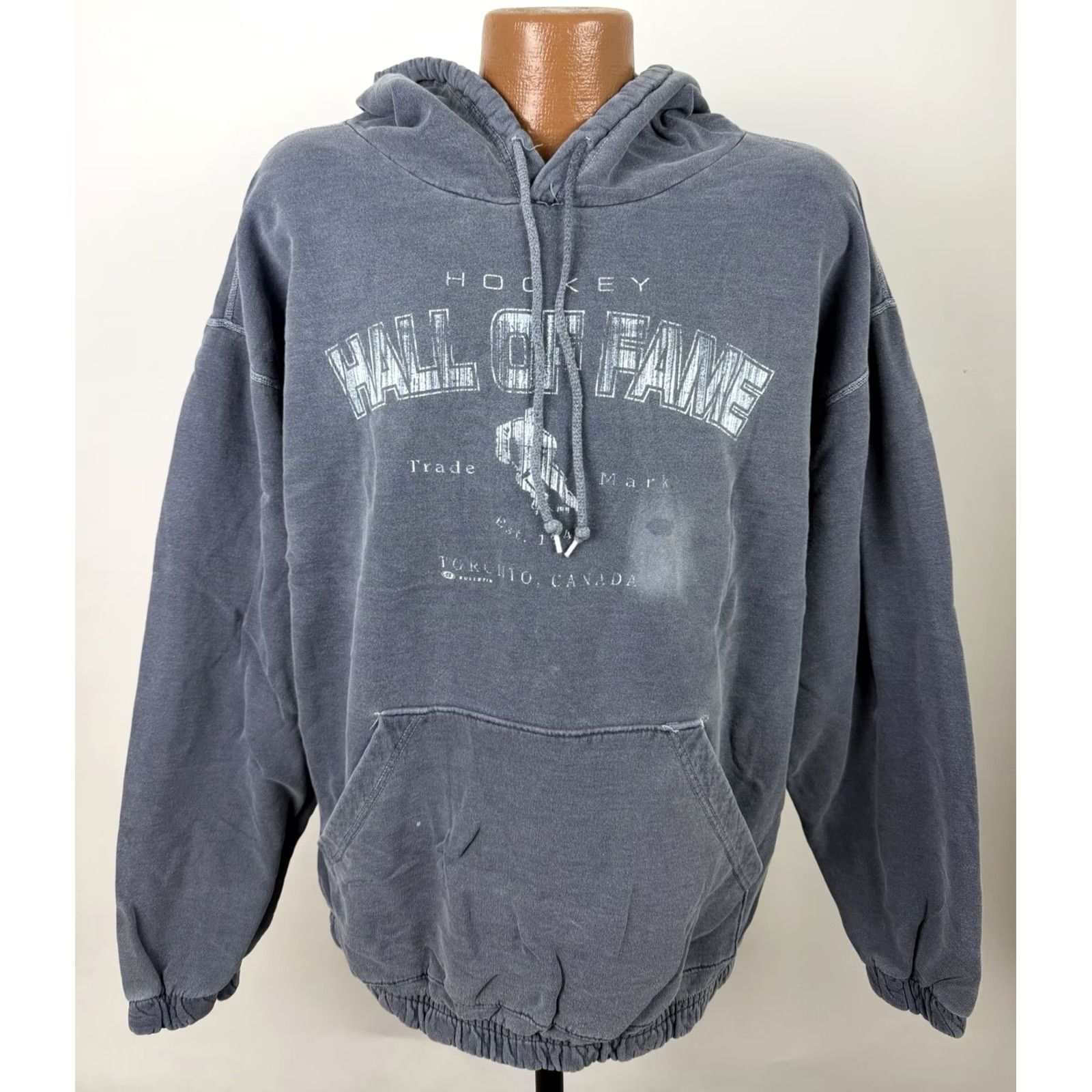 Vintage VINTAGE Bulletin Hoodie Mens XL Blue 90s Hockey Hall of Fame Pigment Dyed Pullover Hoodie Mens XL Blue 90s Grunge Retro Sports Size US XL / EU 56 / 4 - 2 Thumbnail