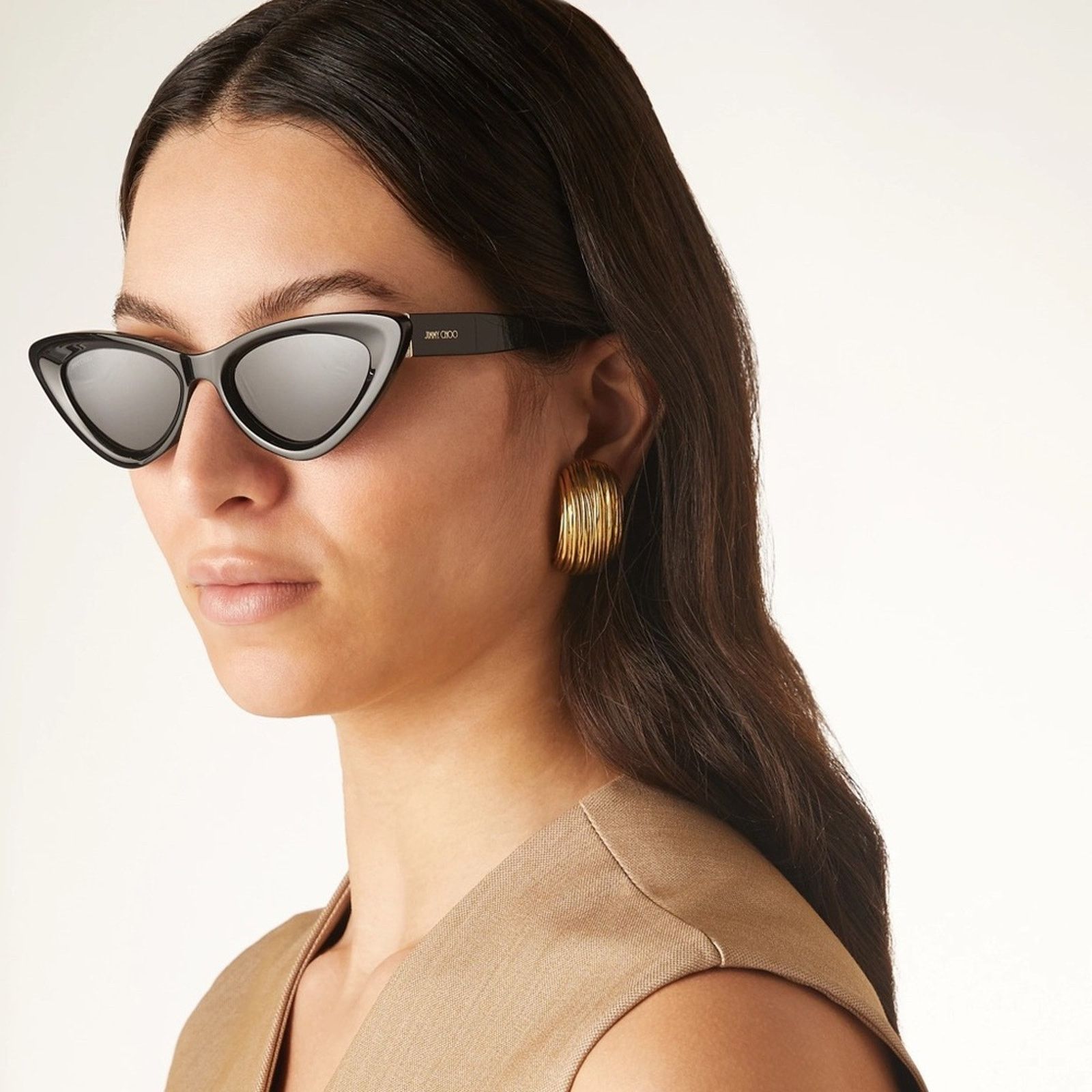 Jimmy Choo NEW JIMMY CHOO ADDY/S 0807 IR Black/Grey Women Sunglasses Size ONE SIZE - 3 Thumbnail
