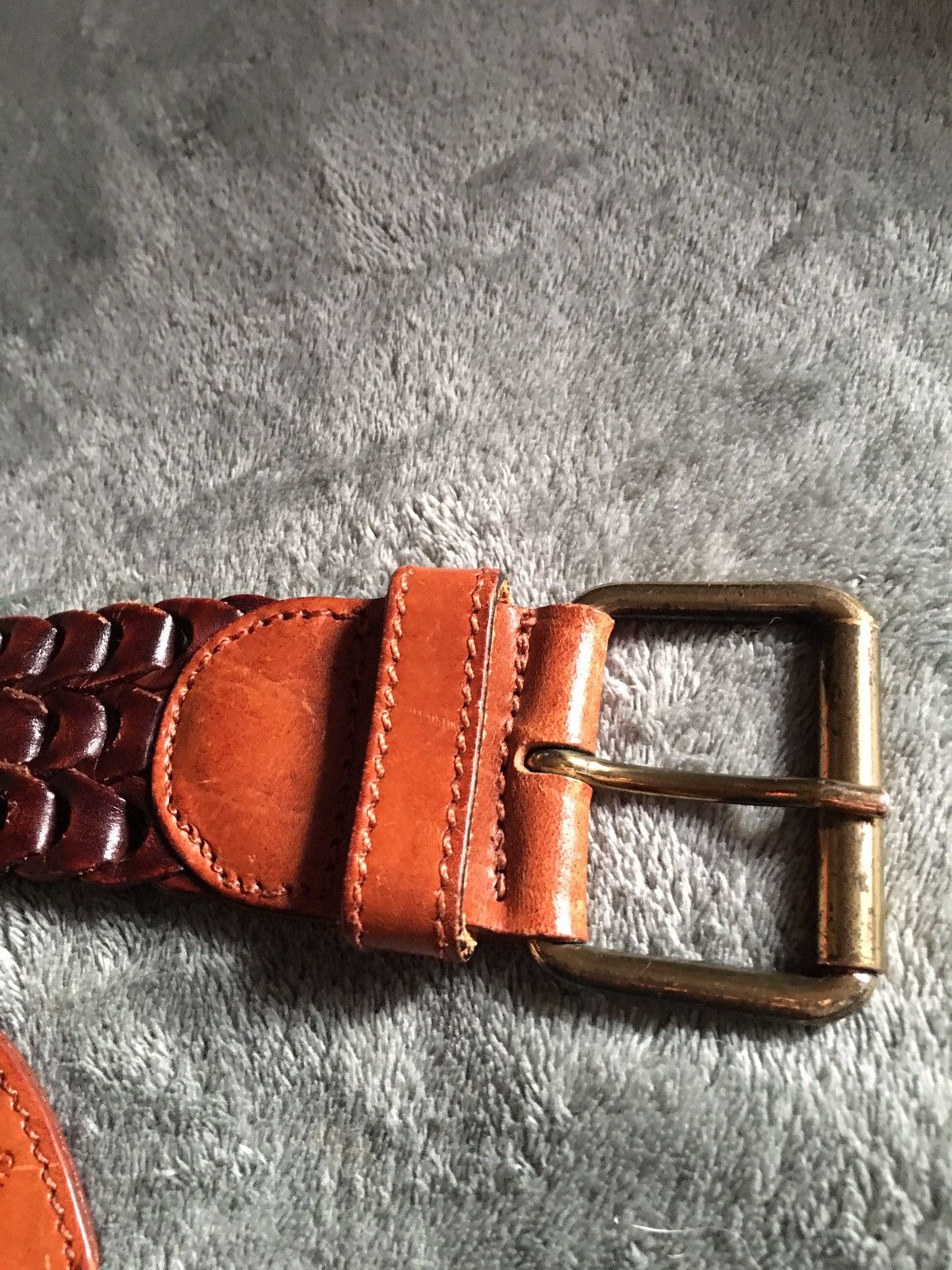 Moschino × Vintage MOSCHINO Jeans Vintage Brown Beaded Leather Italy Belt 80 Size 34 - 6 Thumbnail