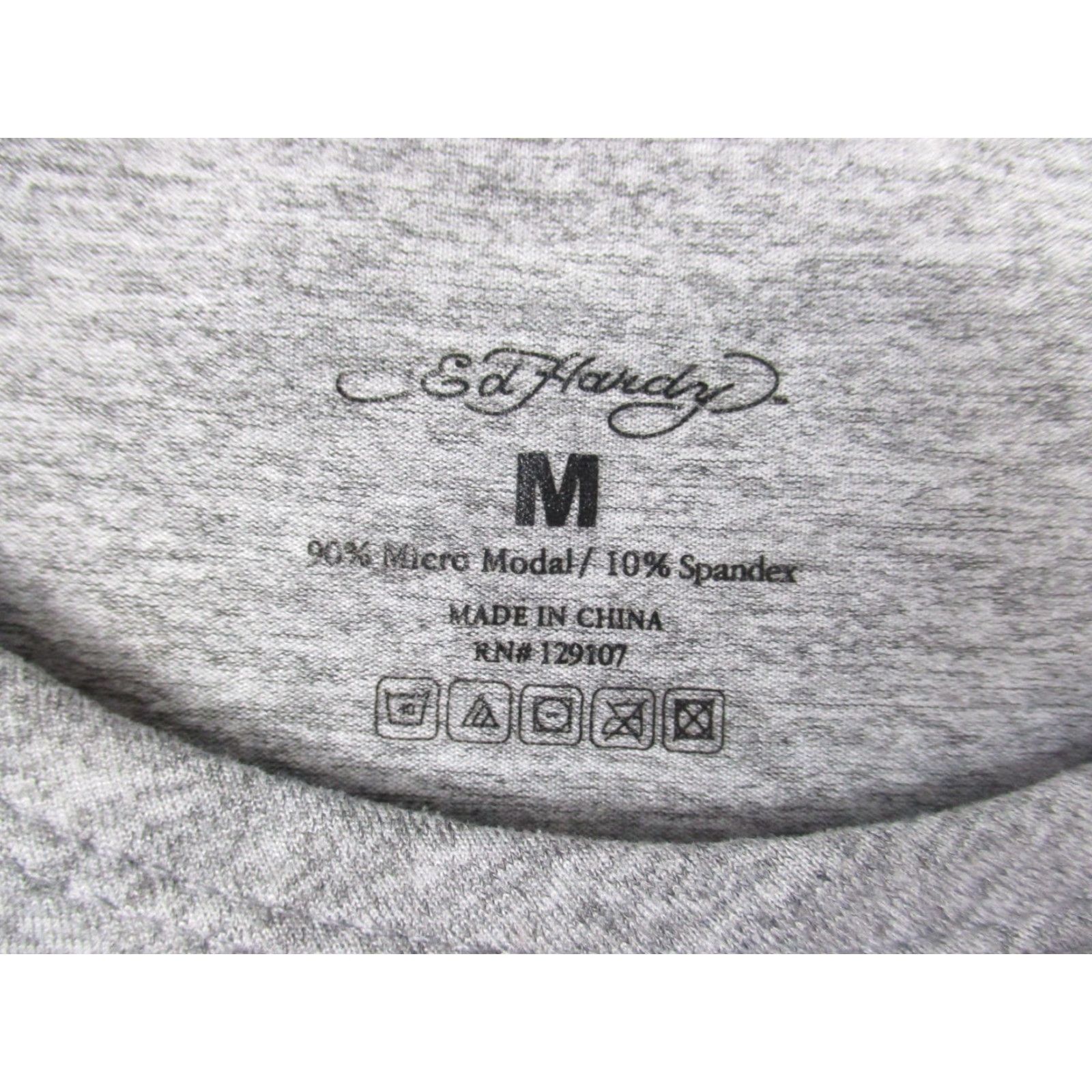 Ed Hardy Ed Hardy Shirt Men's Medium Gray Bulldog King Crowned Logo Graphic Print Short Sleeve Crew Neck T-Shirt Size US M / EU 48-50 / 2 - 4 Thumbnail