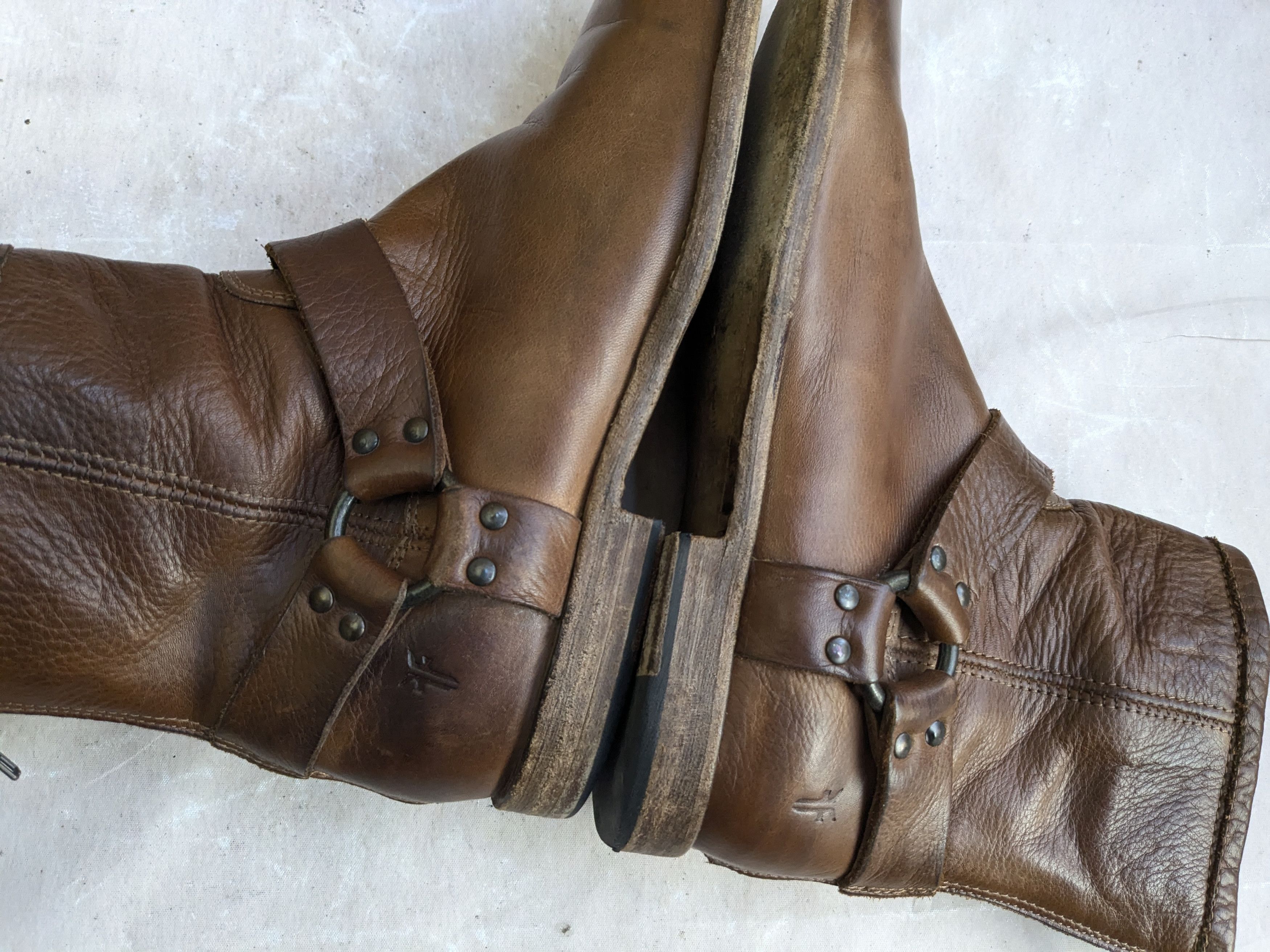 Frye Frye Harness Boots Brown Leather 9 D Leather Buckle Size US 9 / EU 42 - 6 Thumbnail