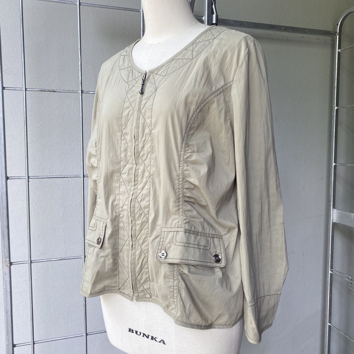 Kansai Yamamoto KANSAI BIS Beige Zip Jacket with Pocket Detail Size M / US 6-8 / IT 42-44 - 18 Thumbnail