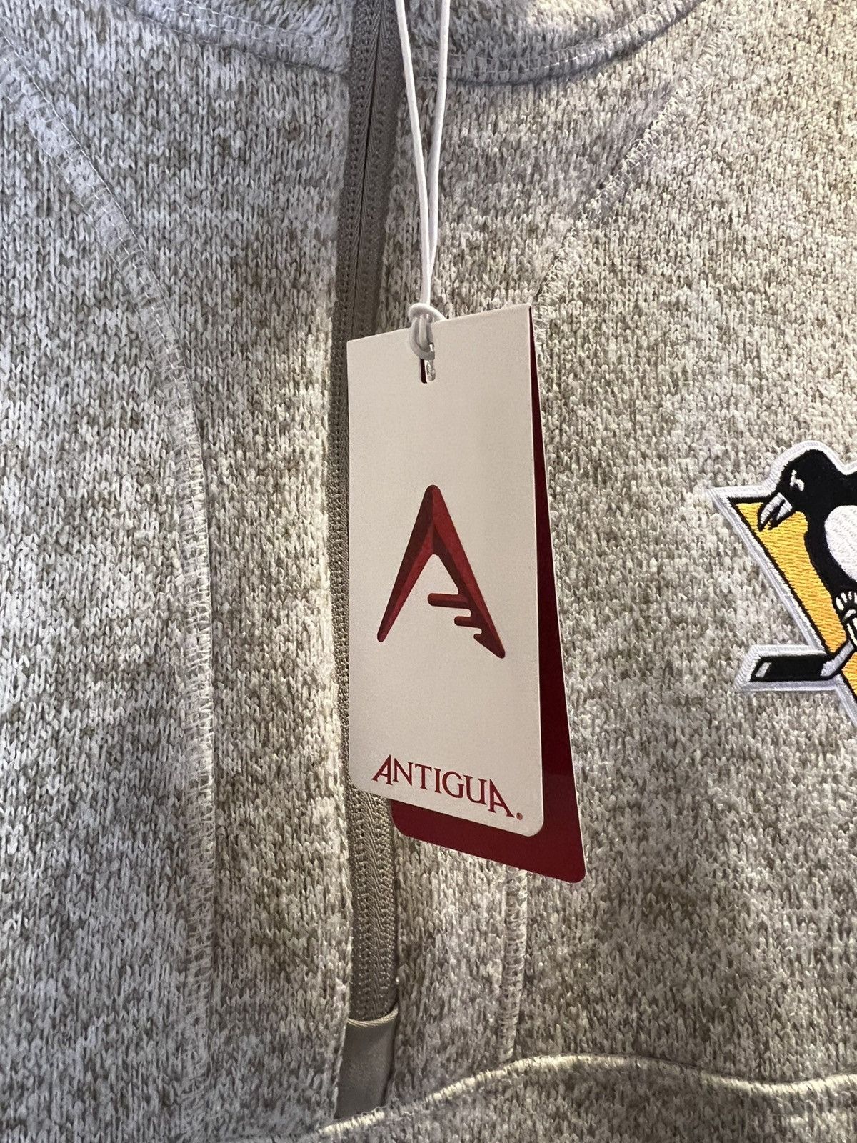 Antigua × NHL Men's Pittsburgh Penguins Antigua Oatmeal Half-Zip Pullover Size US XXL / EU 58 / 5 - 7 Thumbnail
