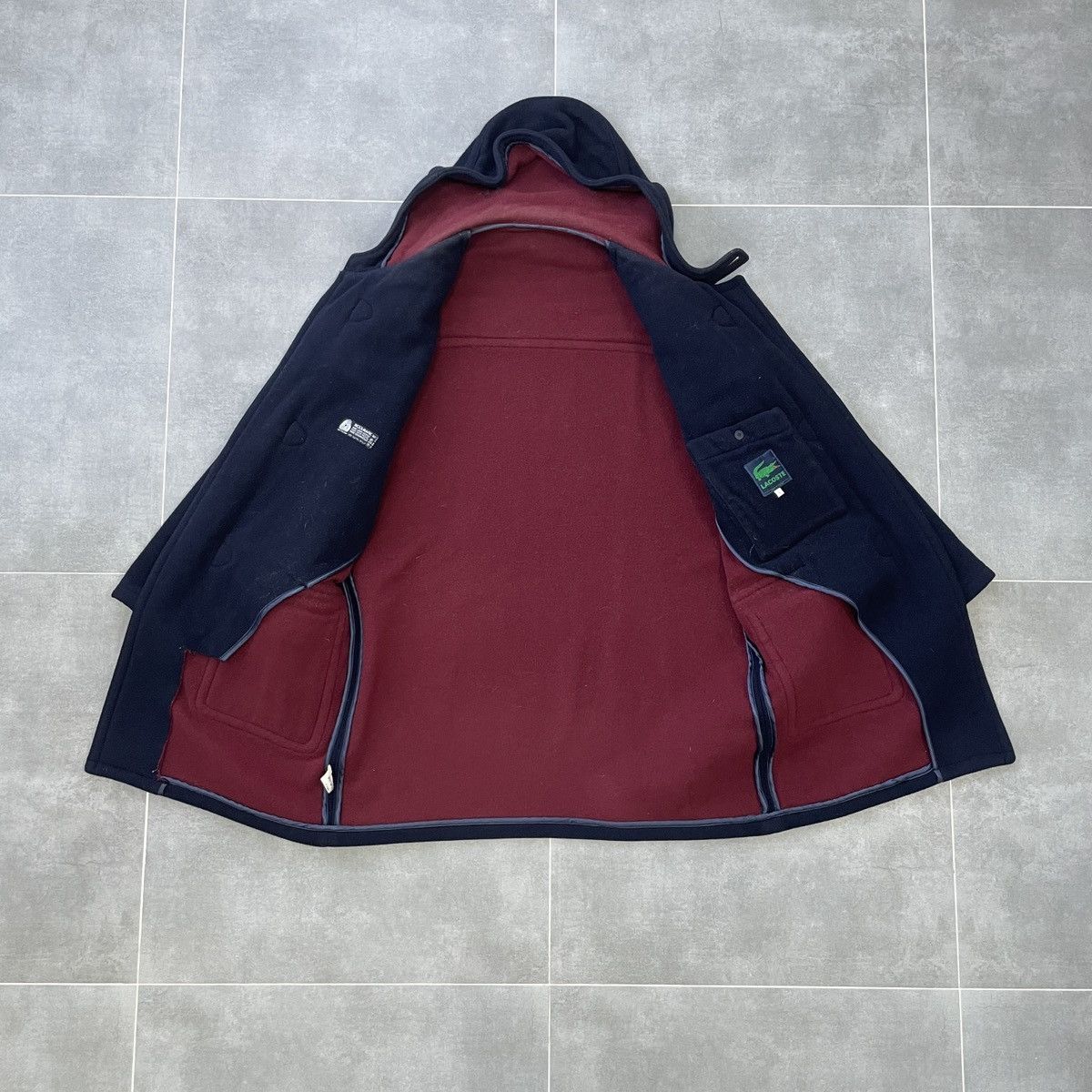 Lacoste × Vintage Vintage Lacoste Wool Hooded Coat Size L Size US L / EU 52-54 / 3 - 15 Thumbnail