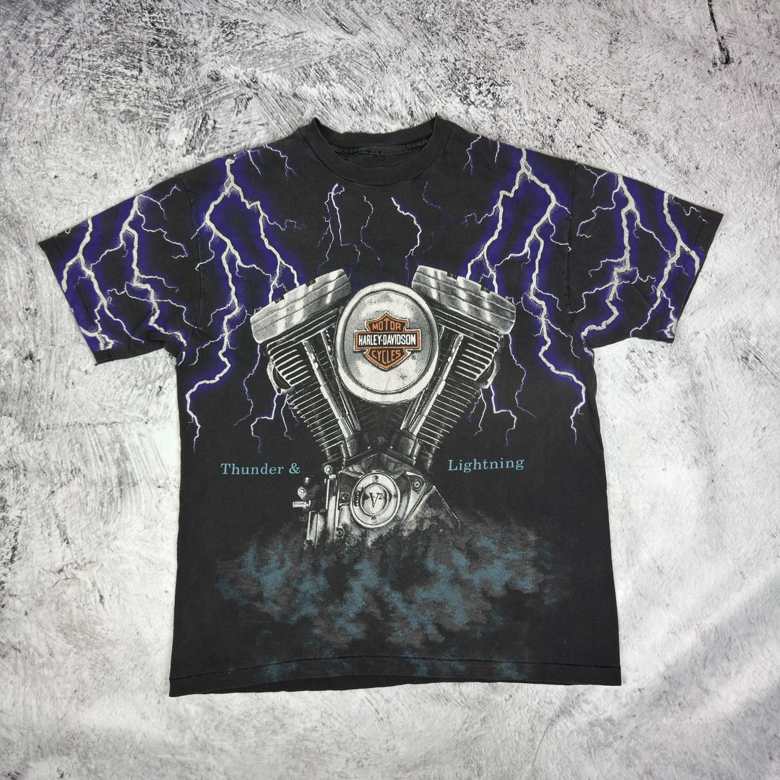 Harley Davidson × Vintage 90s Harley Davidson thunder & lightning