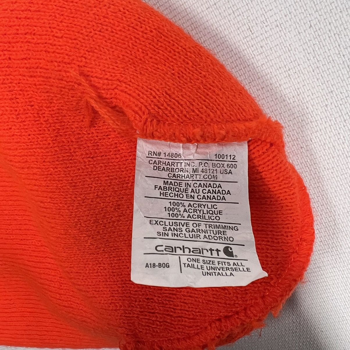 Carhartt Carhartt Beanie Bright Orange Hunting Outdoors Logo Acrylic Size ONE SIZE - 6 Thumbnail