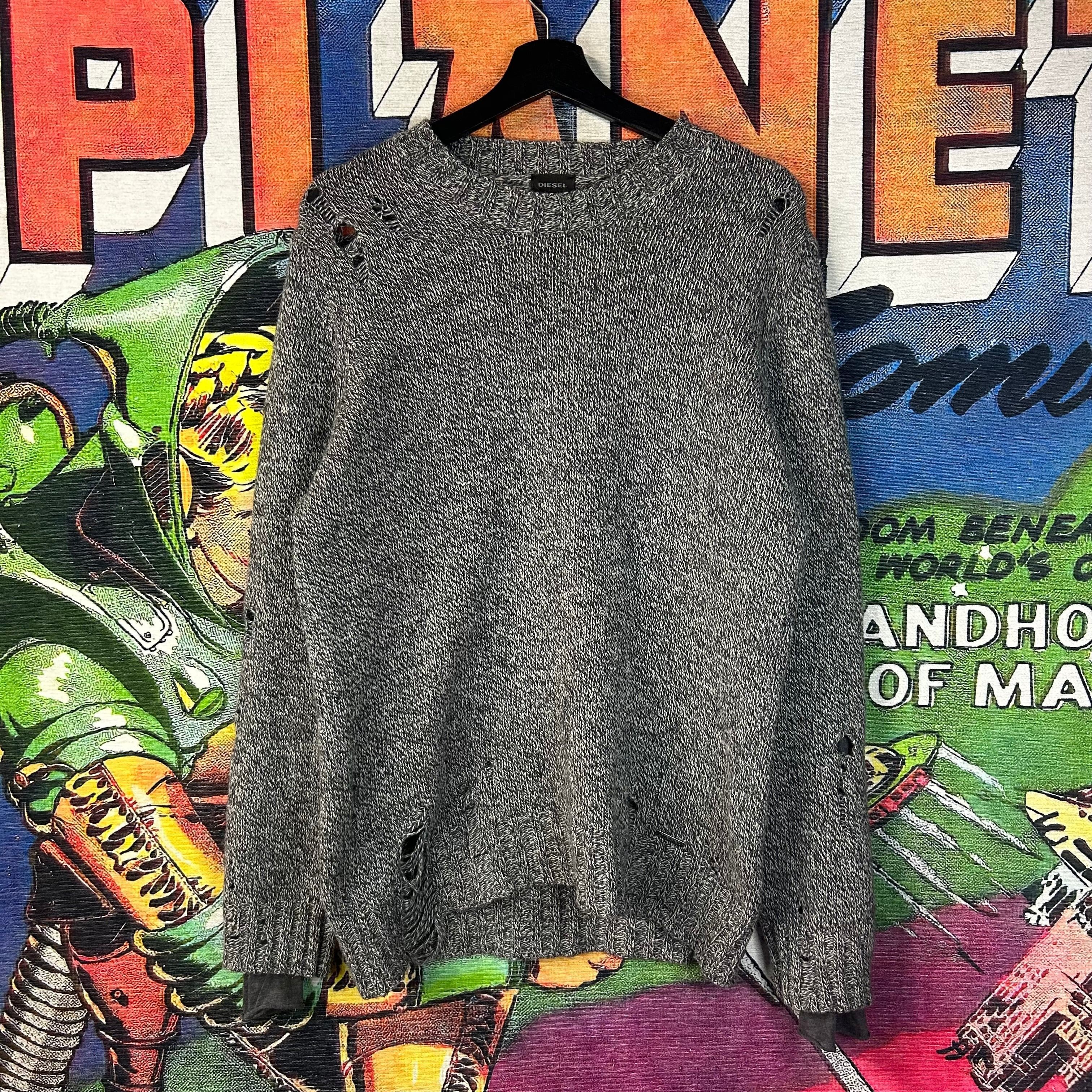 Diesel Diesel Distressed Knit Sweater Size Medium Size US M / EU 48-50 / 2 - 1 Thumbnail