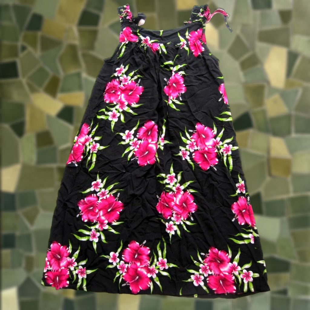 Vintage VINTAGE Aloha Fashion Maxi Dress Tank Sun Dress Women's Floral Long XXL Pink Green Black Large Size L / US 10 / IT 46 - 1 Thumbnail