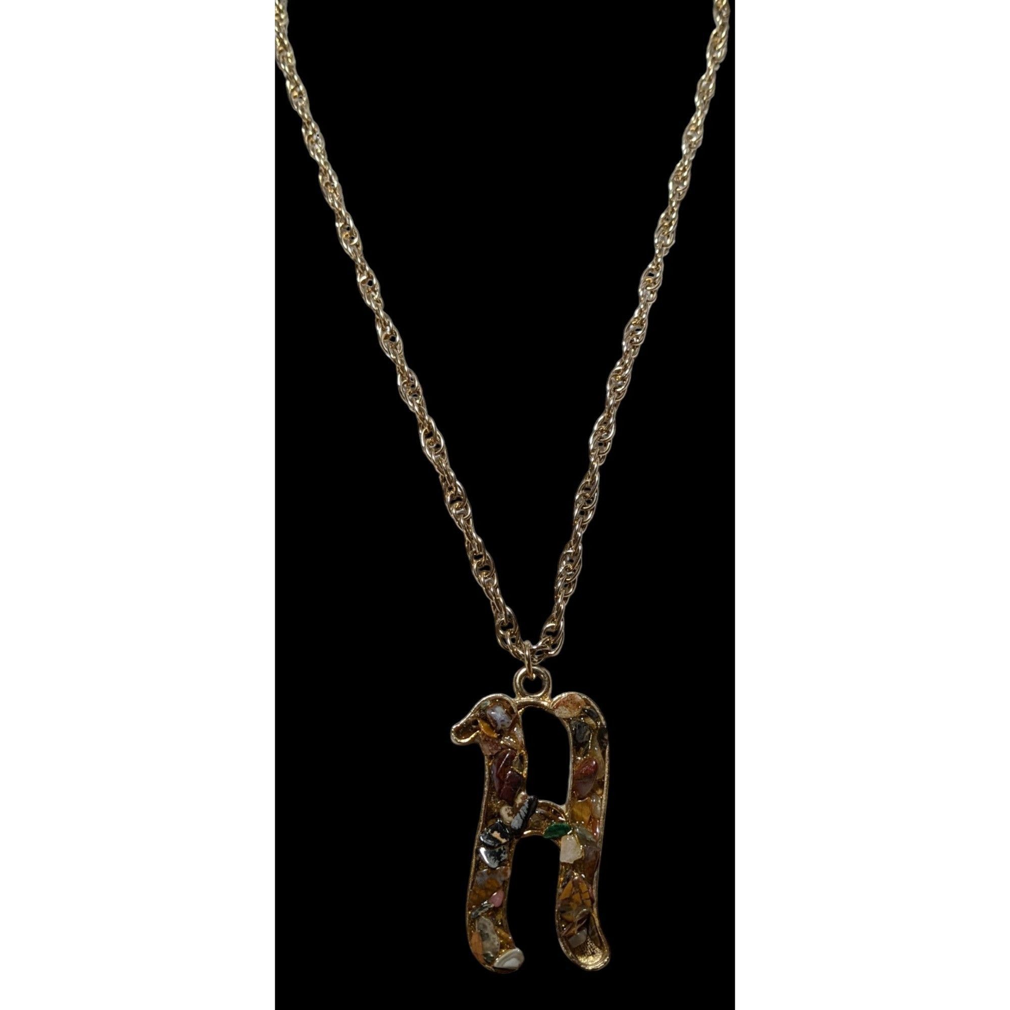 Other Gemstone Chip H Initial Pendant Necklace Size ONE SIZE - 2 Thumbnail
