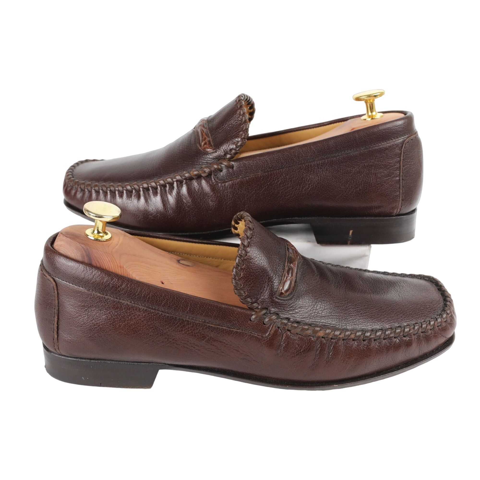 Johnston & Murphy Vintage Exotic Crocodile and Calf Johnston Murphy Mens Brown Size US 8 / EU 41 - 12 Thumbnail