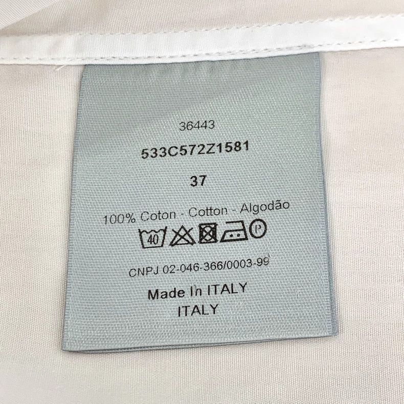 Dior Dior Size 37 White cotton lapel long-sleeved shirt 2501-Nex Size US XS / EU 42 / 0 - 6 Thumbnail
