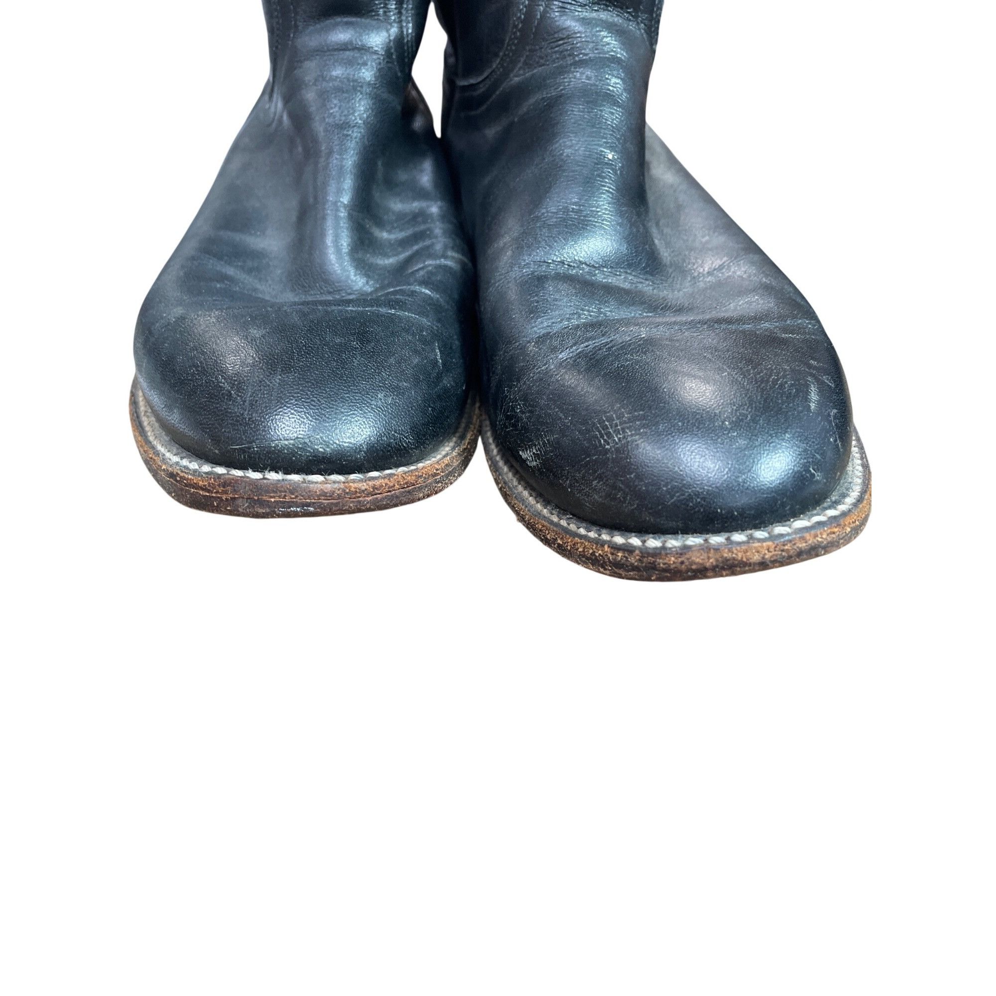 Justin Justin Boots Mens Black Leather Mid Calf Western Boots Sz 7. Size US 7.5 / EU 40-41 - 9 Thumbnail