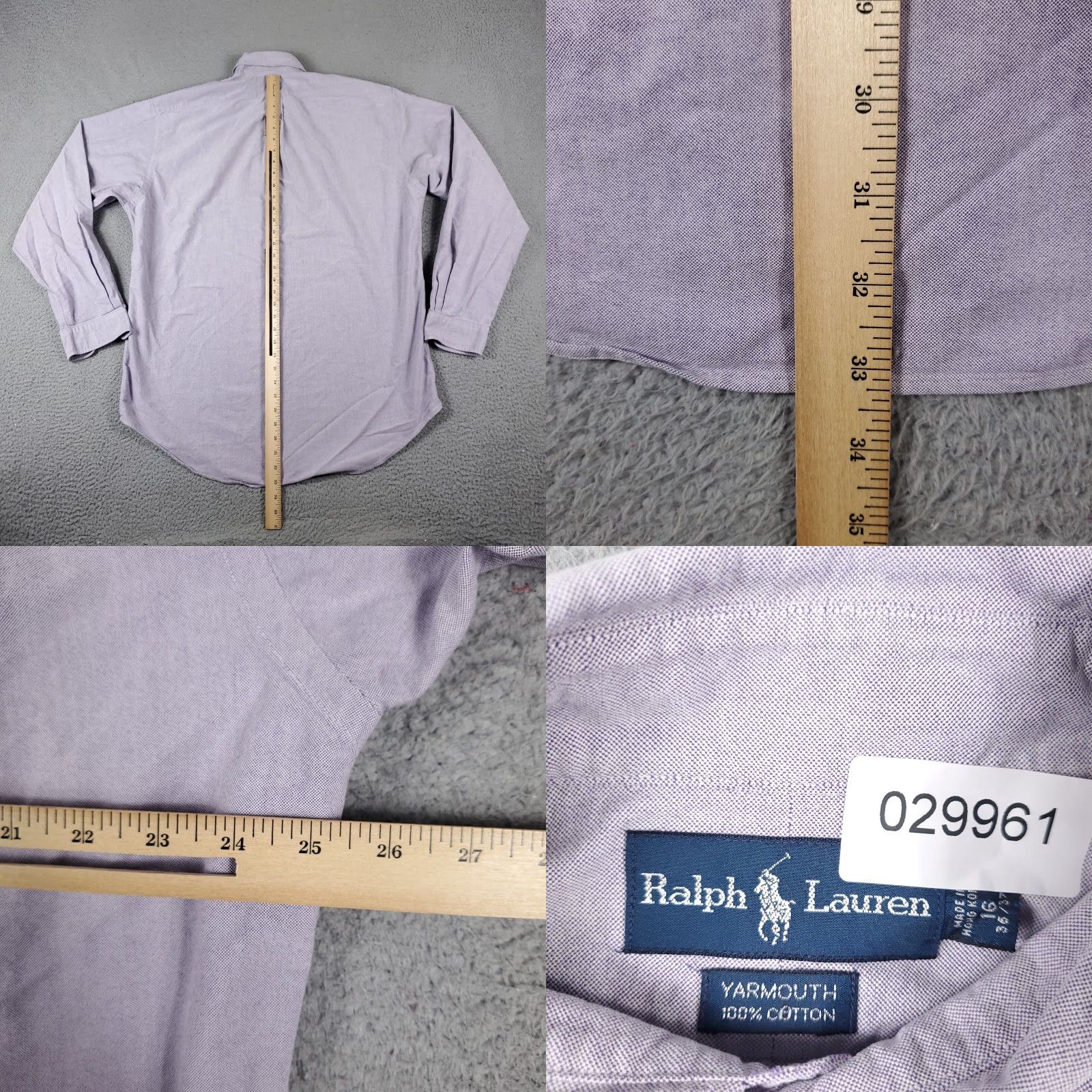 Ralph Lauren Ralph Lauren Dress Shirt Mens 16 Purple Long Sleeve Button-Down Solid American Modern Size 42R - 8 Thumbnail