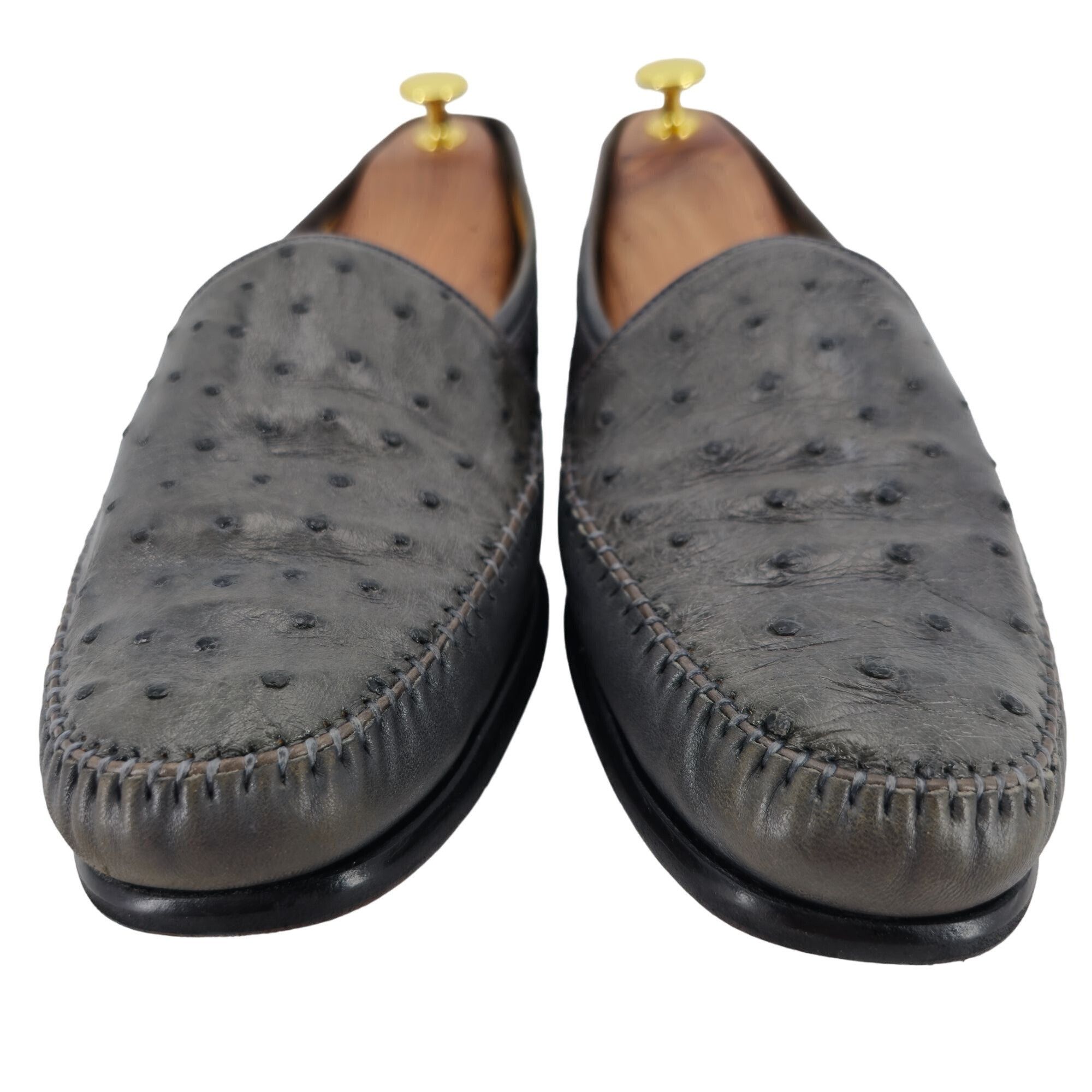 Other Avventura Exotic Gray Grey Ostrich Leather Dress Shoes Men S Size US 9.5 / EU 42-43 - 9 Thumbnail