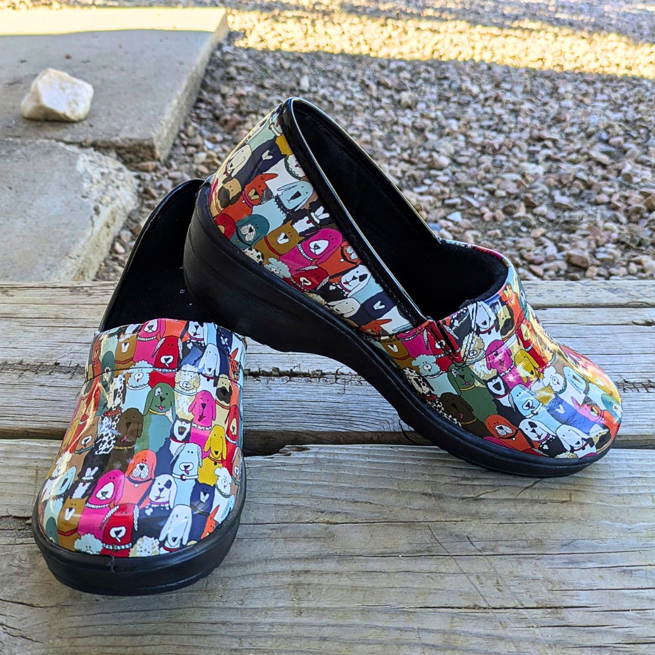 Other Easy Street "Laurie" Dog Print Clogs Size 7W Slip-Resistant Size US 7 / IT 37 - 1 Thumbnail