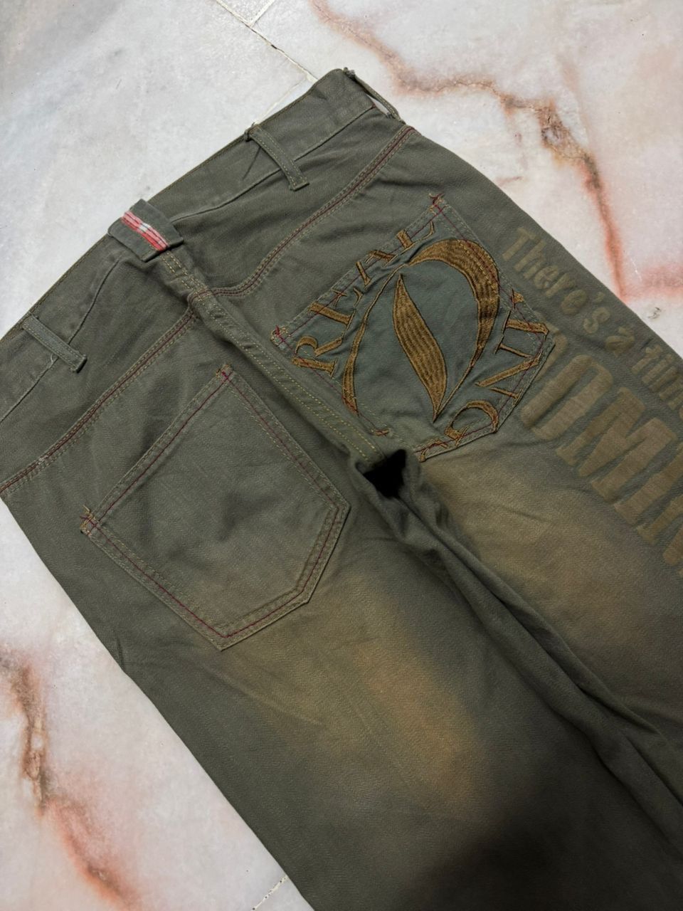 Tornado Mart 💥Sick💥Vintage Dominate Rusty Mudwash Distressed Patcher Jean Size US 31 - 15 Thumbnail