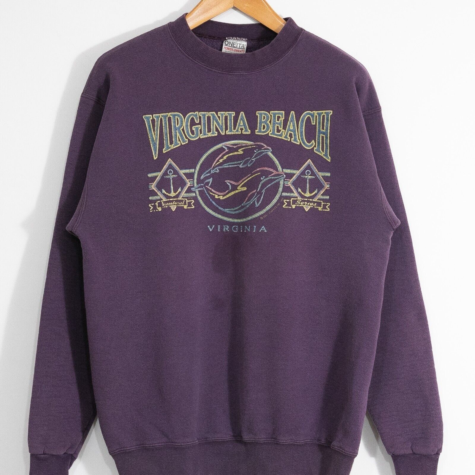 Vintage Vintage 90s Virginia Beach Sweatshirt L - Faded Distressed Size US L / EU 52-54 / 3 - 2 Thumbnail