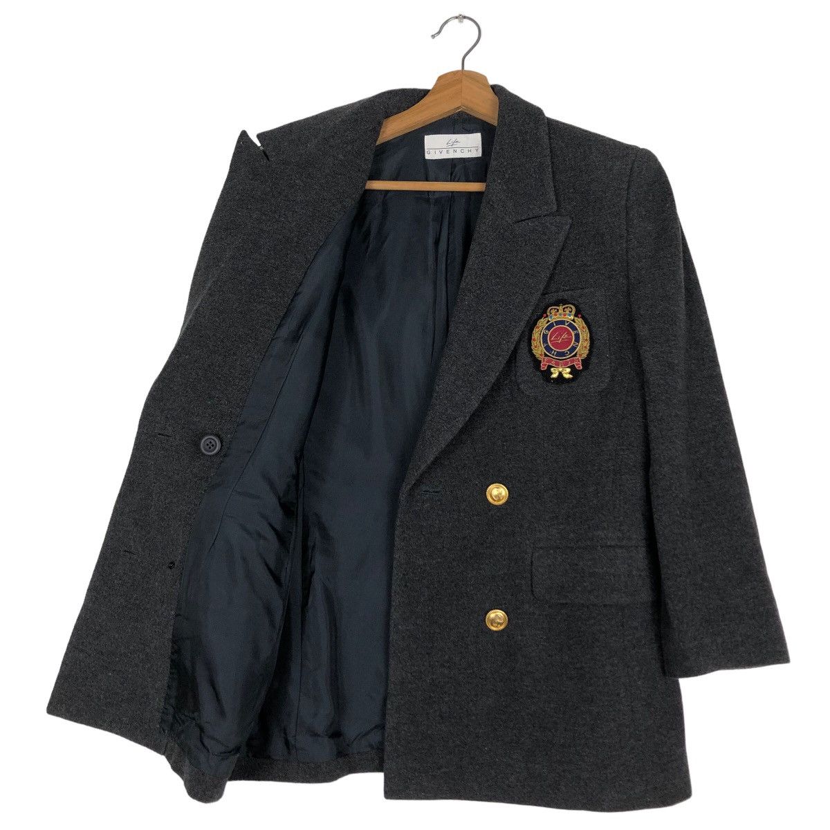 Vintage 🔥Vtg Givenchy Gold Button Wool Double Breast Jacket Coats Size US M / EU 48-50 / 2 - 9 Thumbnail