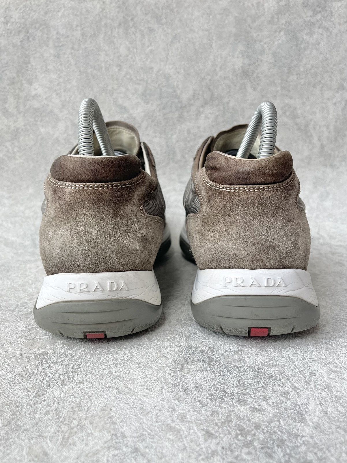 Prada VTG Prada America’s Cup Suede & Mesh Sneakers Grey Archive Size US 8.5 / EU 41-42 - 10 Thumbnail